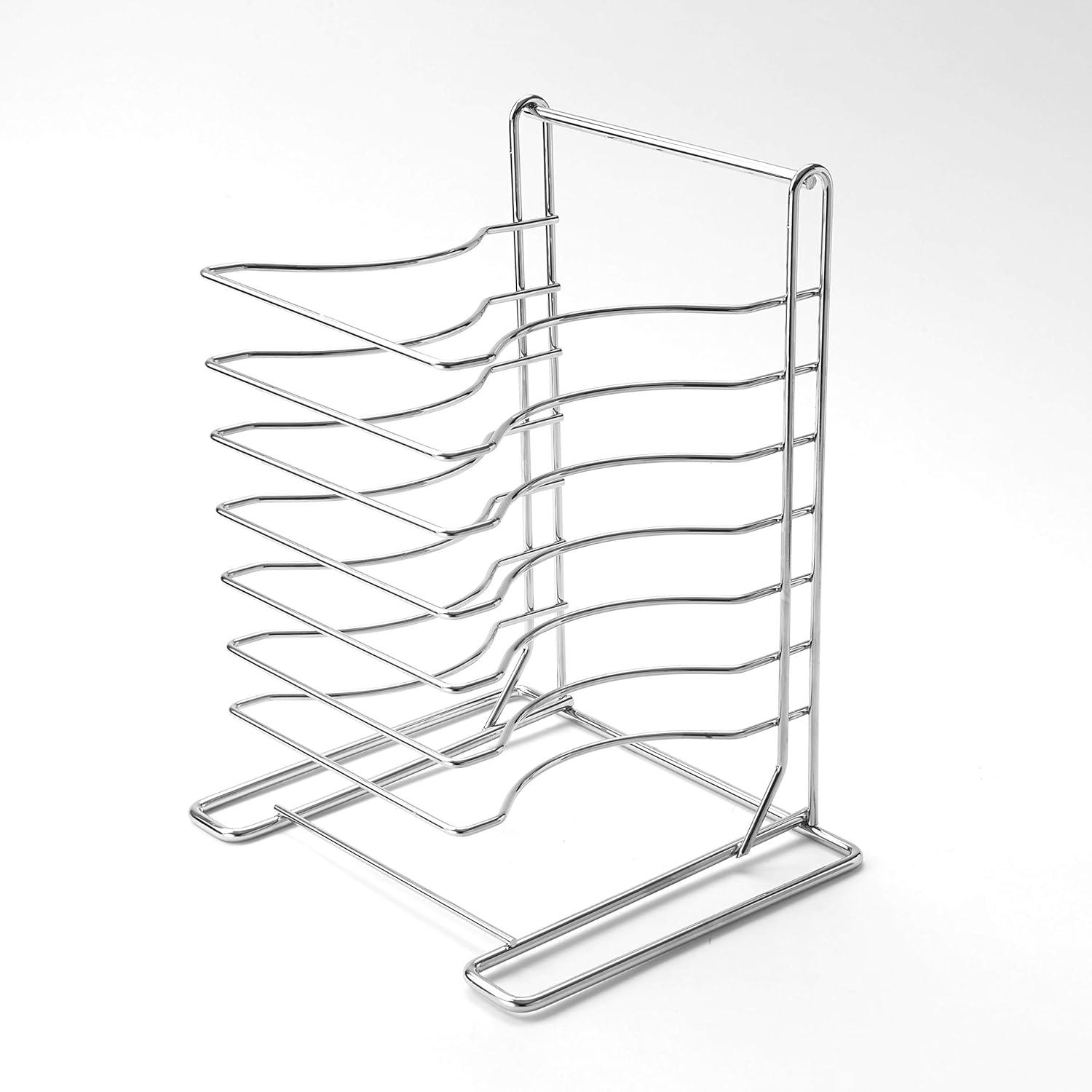 Stainless Steel 7-Tier Freestanding and Wall-Mount Pizza Rack