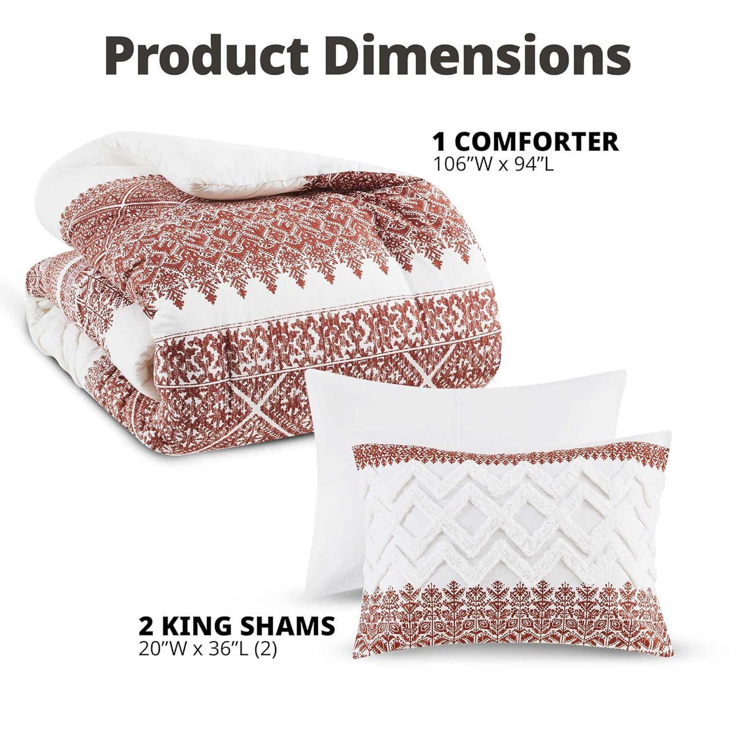 Mila 3 Piece Cotton Comforter Set with Chenille Tufting