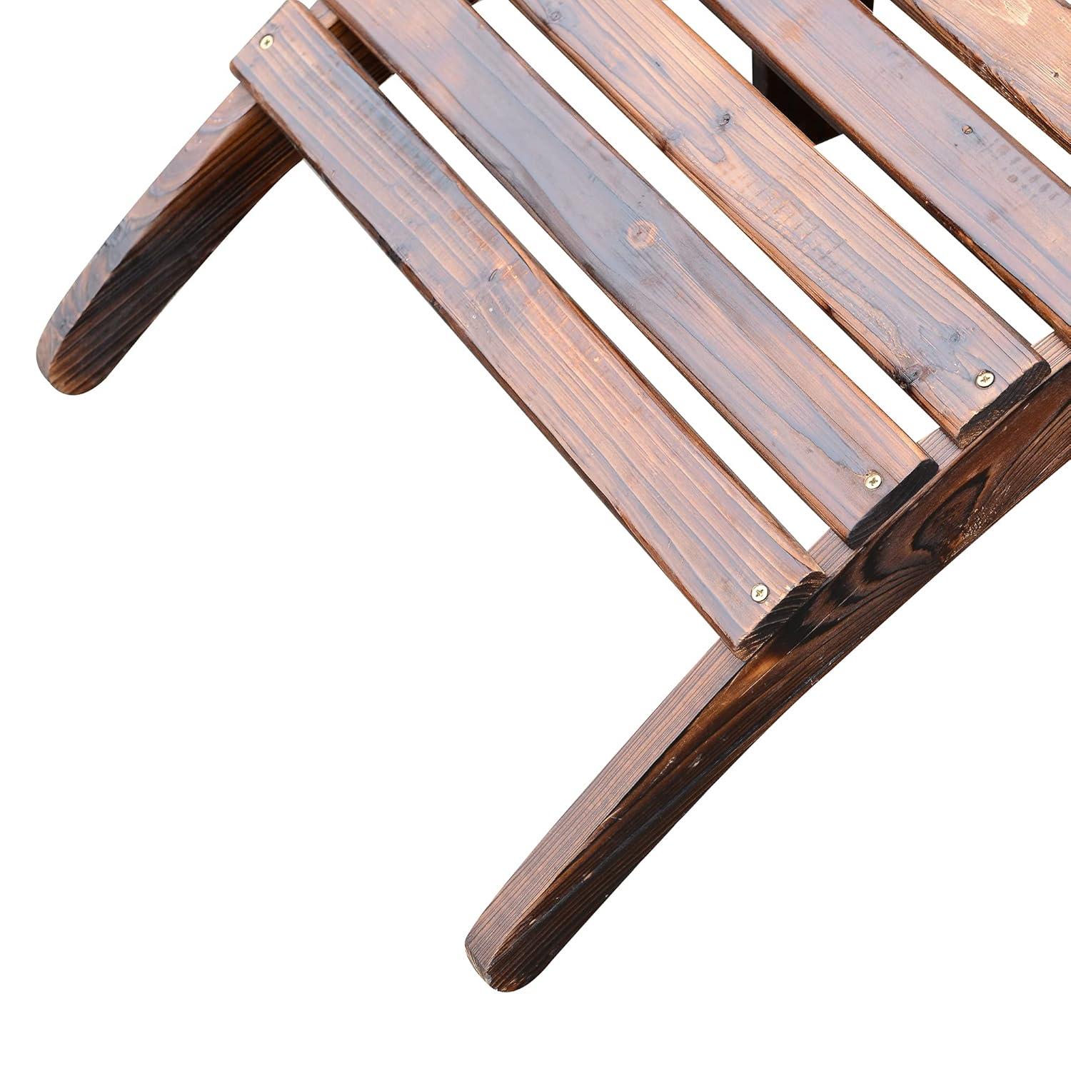 Outsunny Wood Adirondack Chair with Ottoman