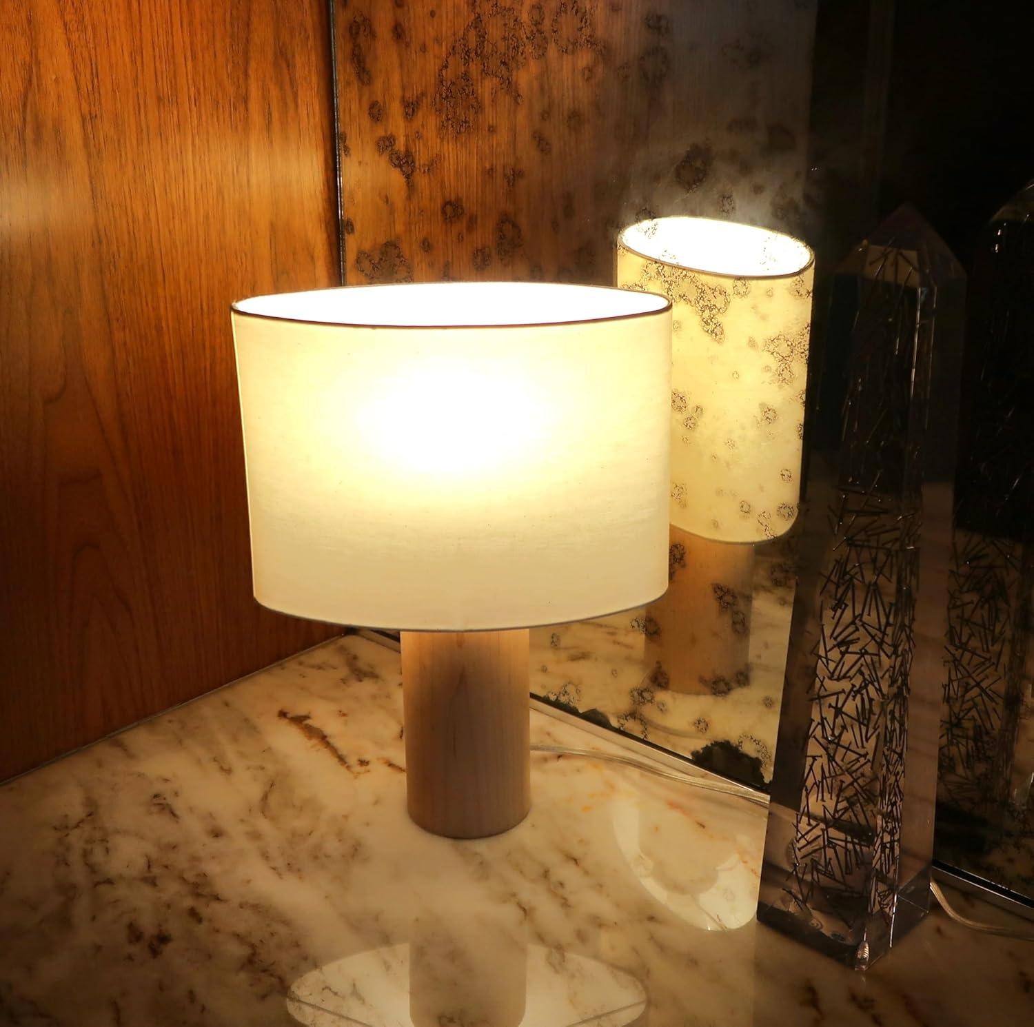 Mia 15.75" Midcentury LED Table Lamp With Natural Maple Wood Base