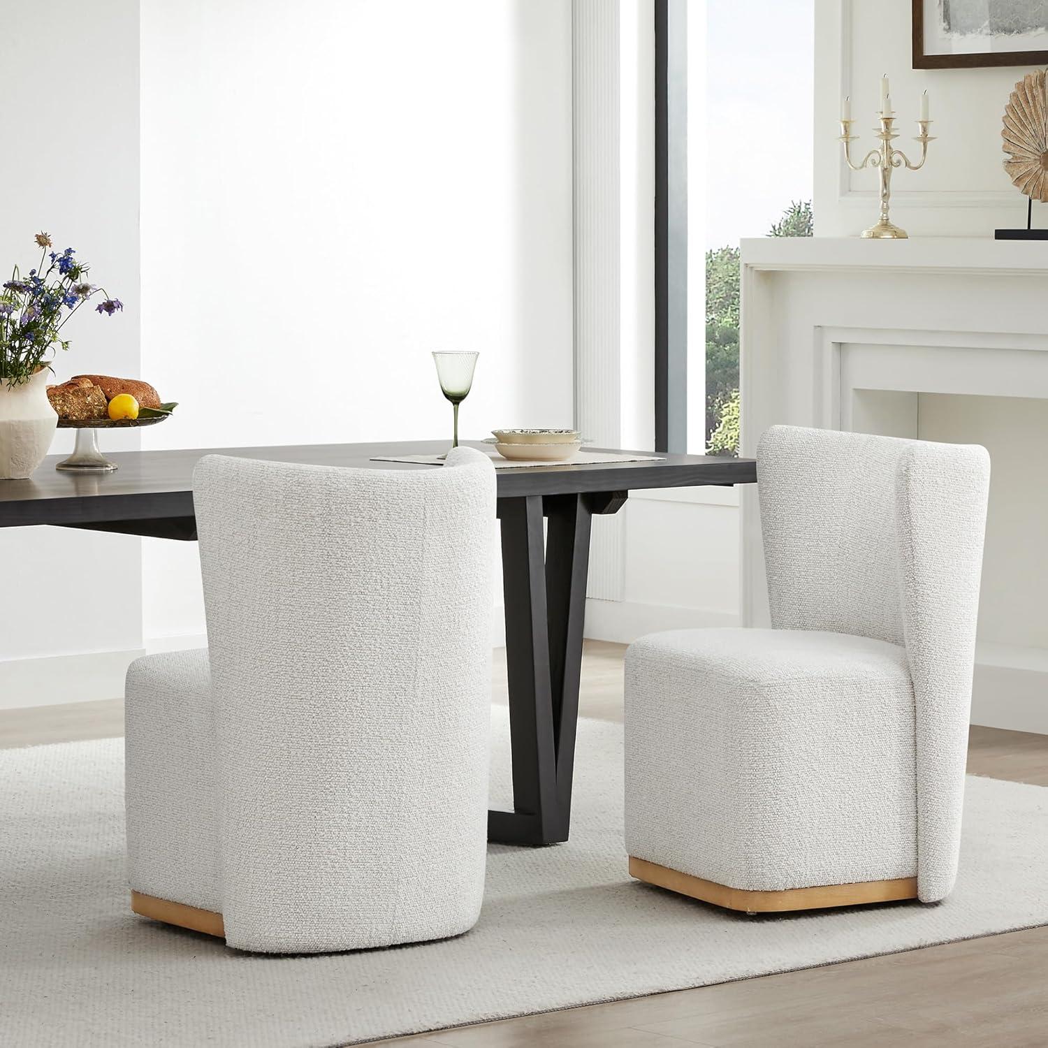 Geelt Upholstered Dining Chairs with Casters