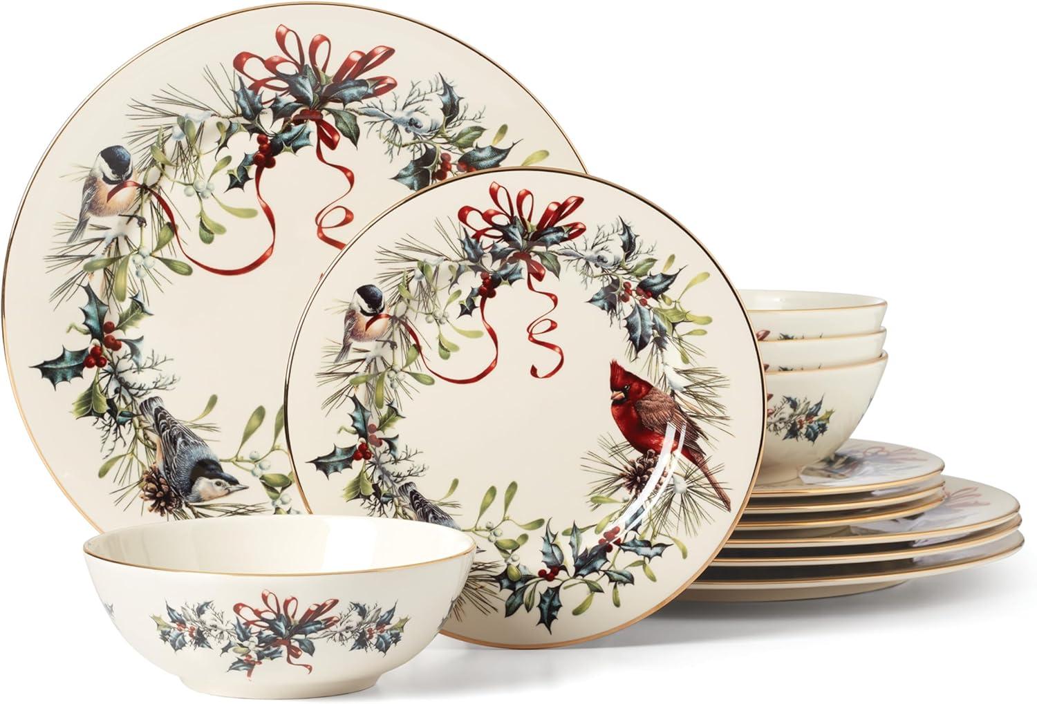 Lenox Winter Greetings 12-Piece Porcelain Dinnerware Set (Service for 4)