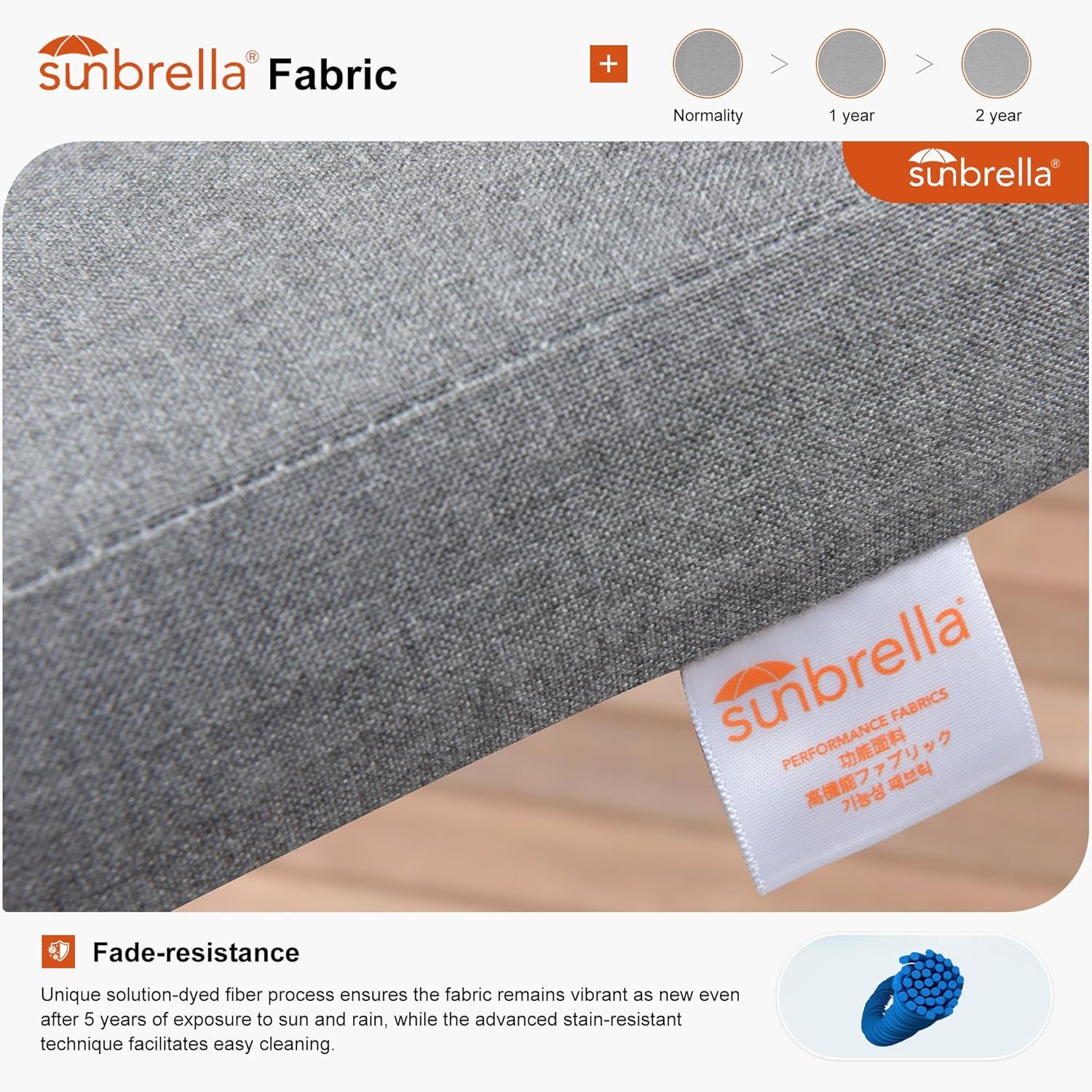 PURPLE LEAF 7 Pieces Patio Dining Set Aluminum Rectangular Table and Wicker Chairs with Cushions for Kitchen Porch Garden Modern Outdoor Furniture Sets, Beige and Dark Grey