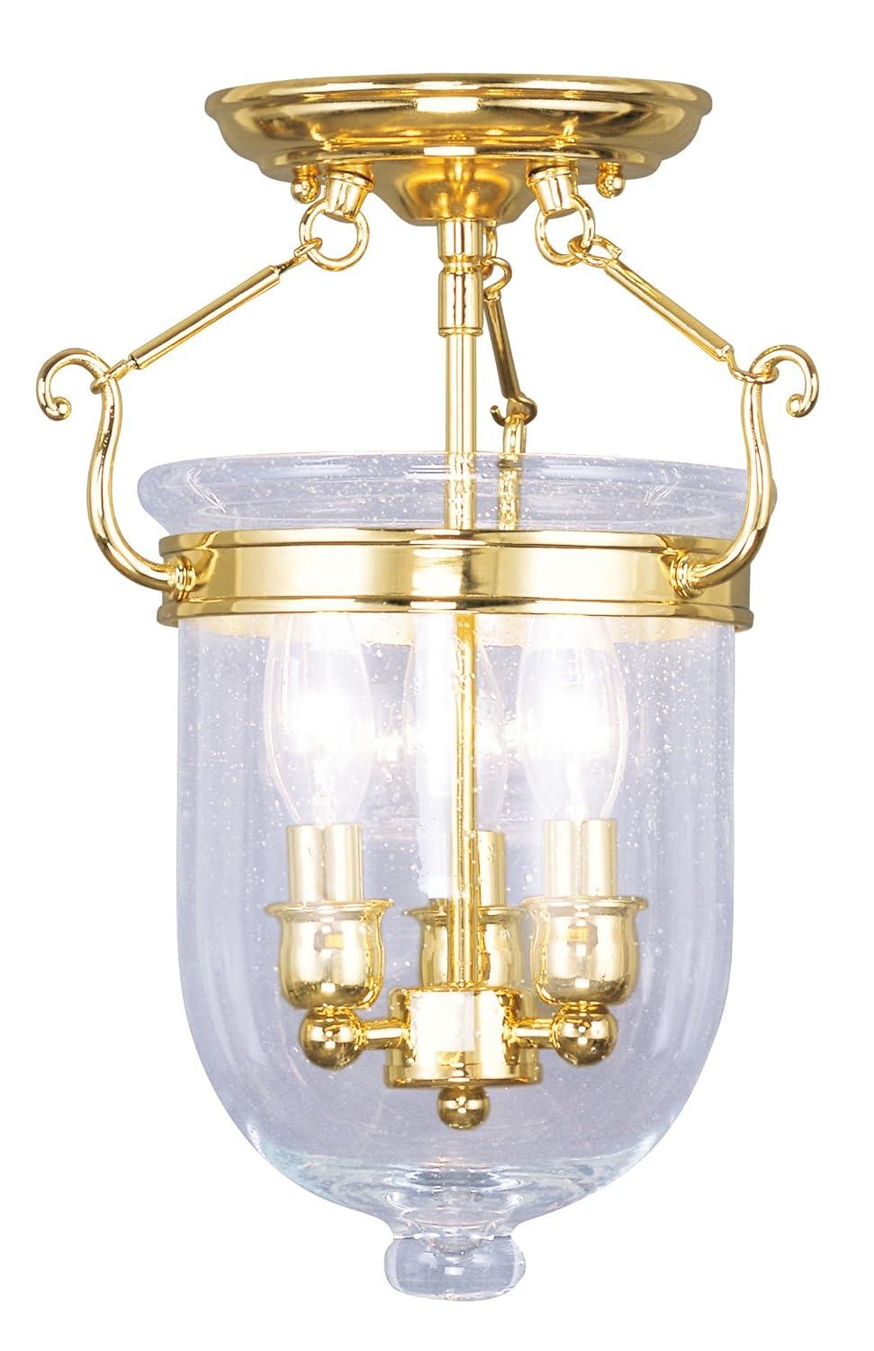 Livex Lighting Jefferson 3 - Light Flush Mount in  Polished Brass