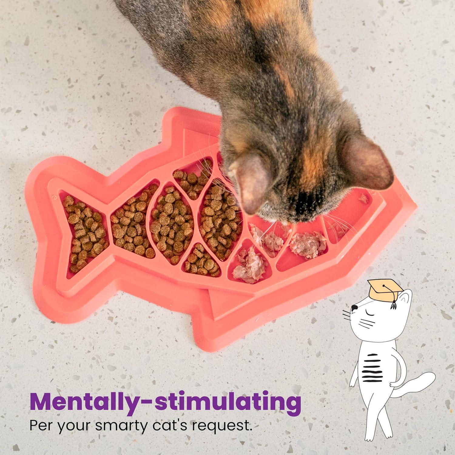 Petstages Fishie Fun Feed Mat Slow Feeder Cat Bowl