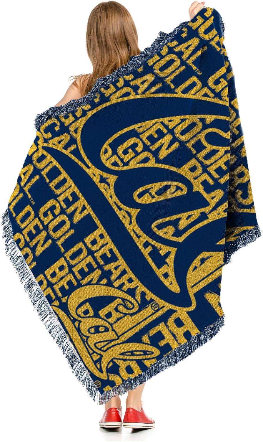 Northwest NCAA California Berkeley Jacquard Throw Blanket, College Sports Fan Decor, 46x60 Inches