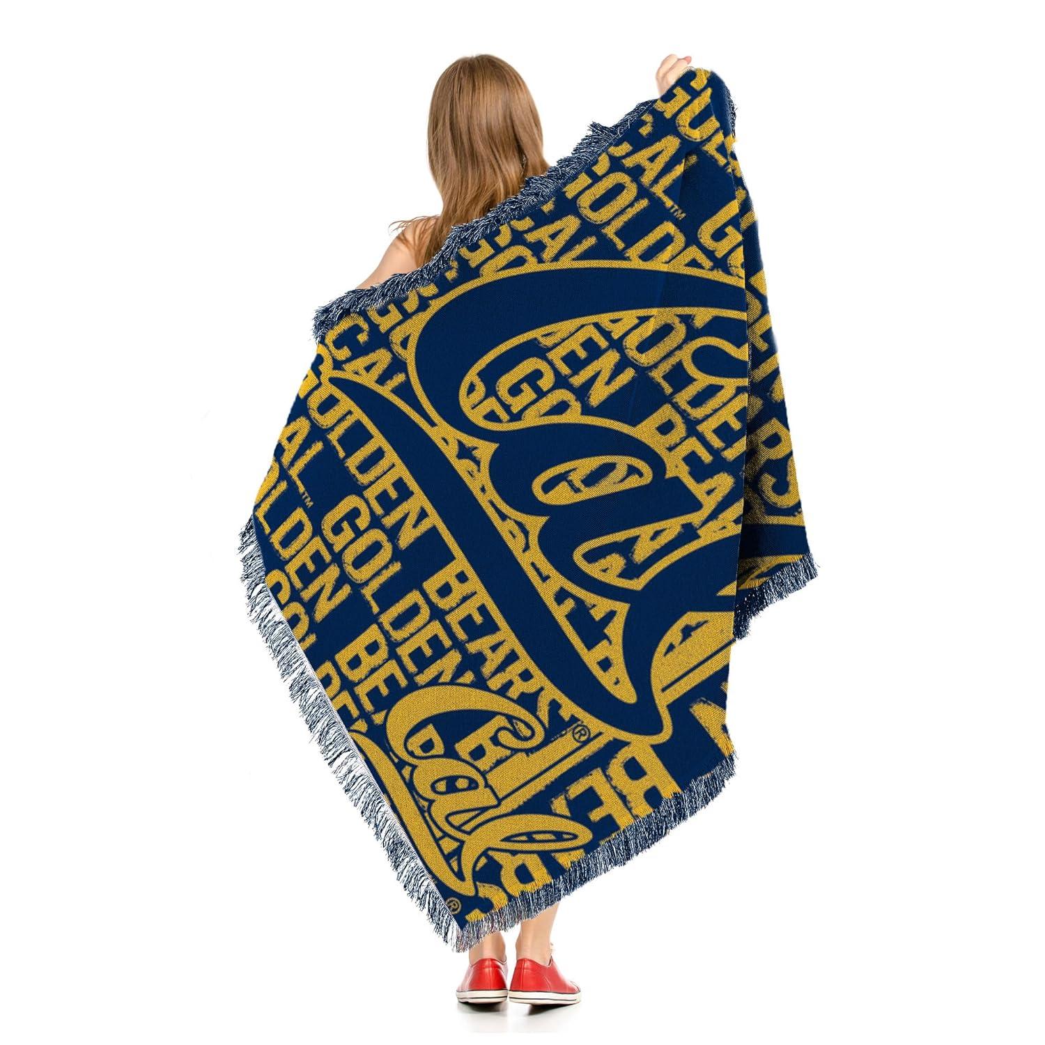 Northwest NCAA California Berkeley Jacquard Throw Blanket, College Sports Fan Decor, 46x60 Inches