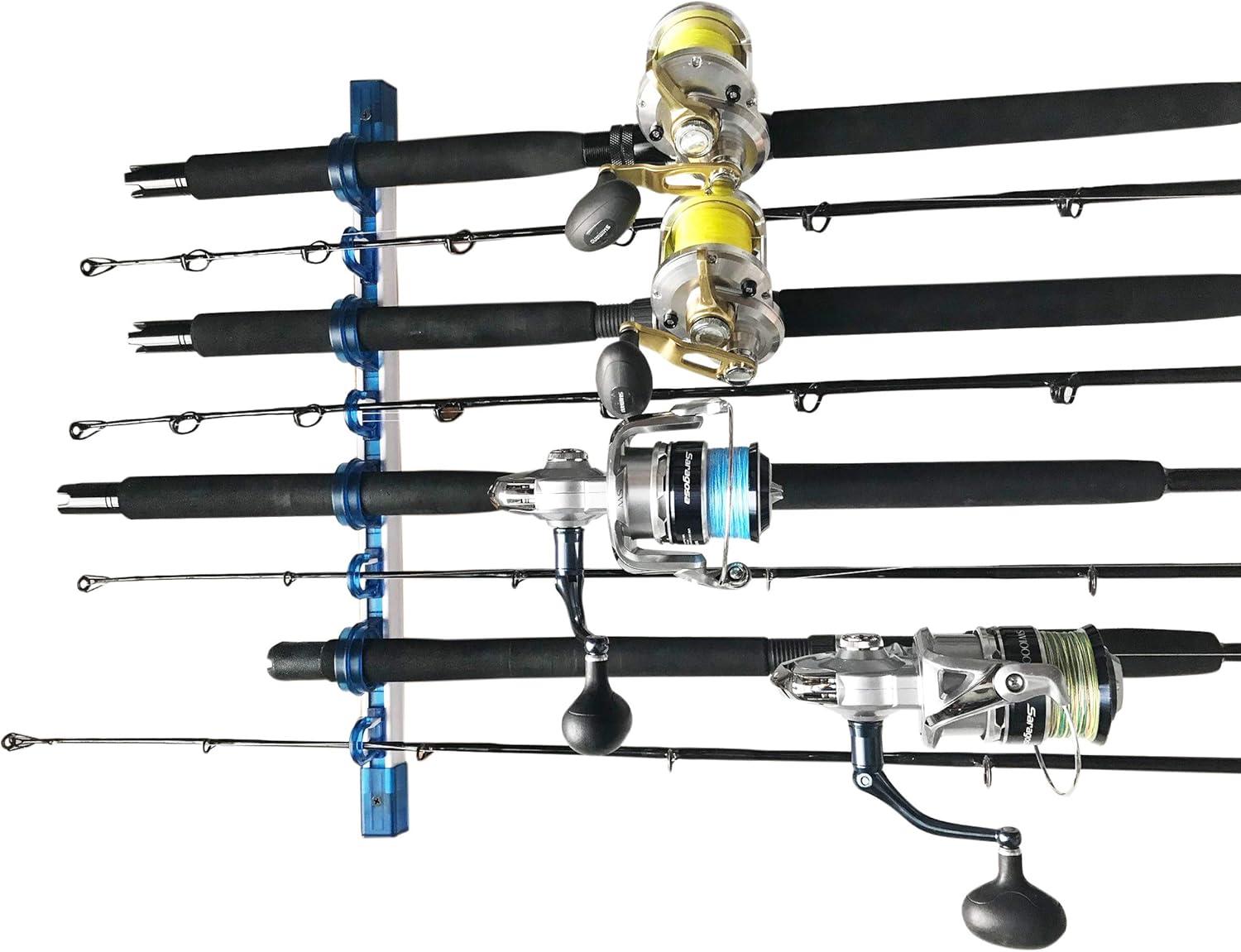 Rush Creek Creations | Fishing Rod Holder, Garage Organization and Wall Storage, for Reels, Gear and Accessories (Vertical/Horizontal Rack)