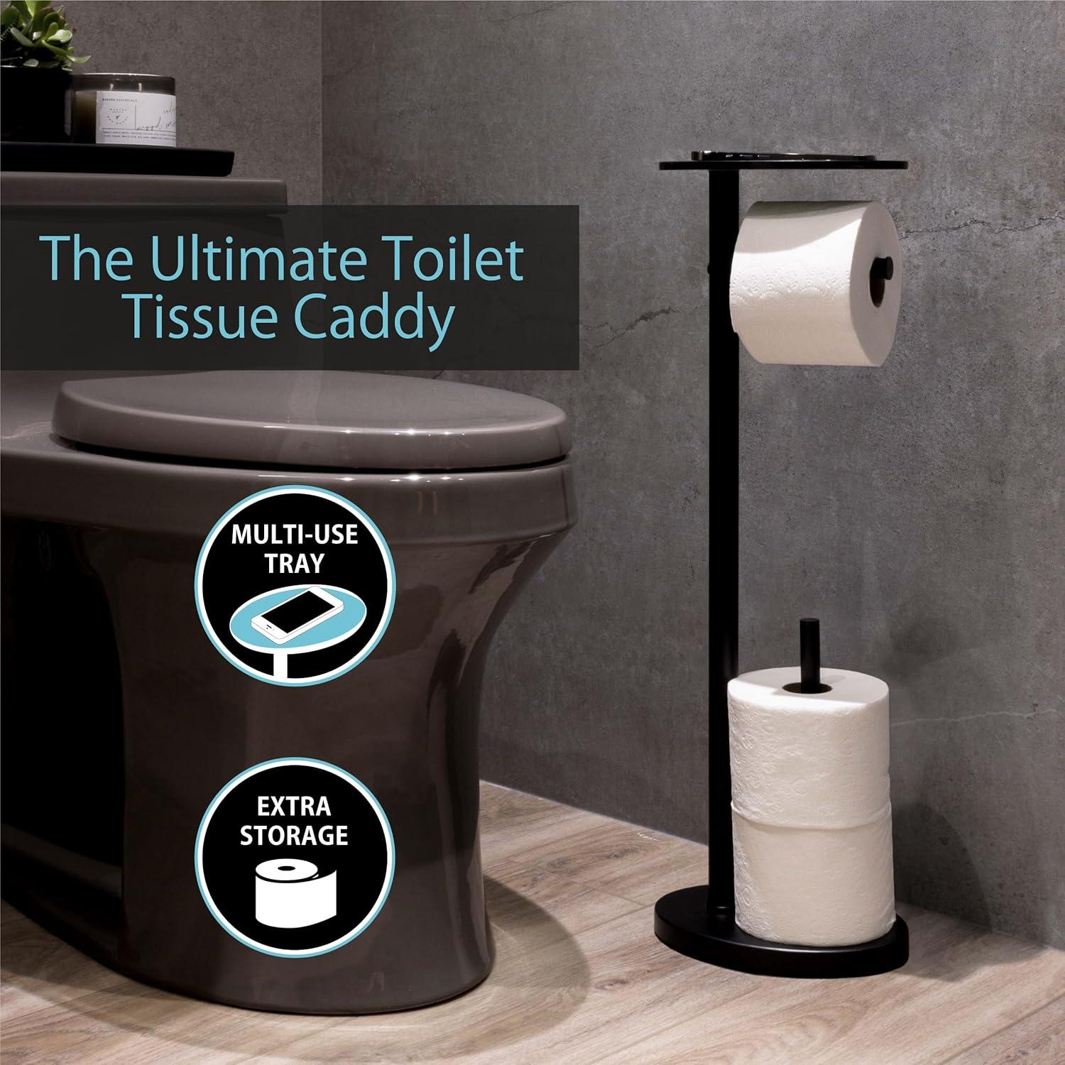 Better Living Products OVO Toilet Caddy Matte Black