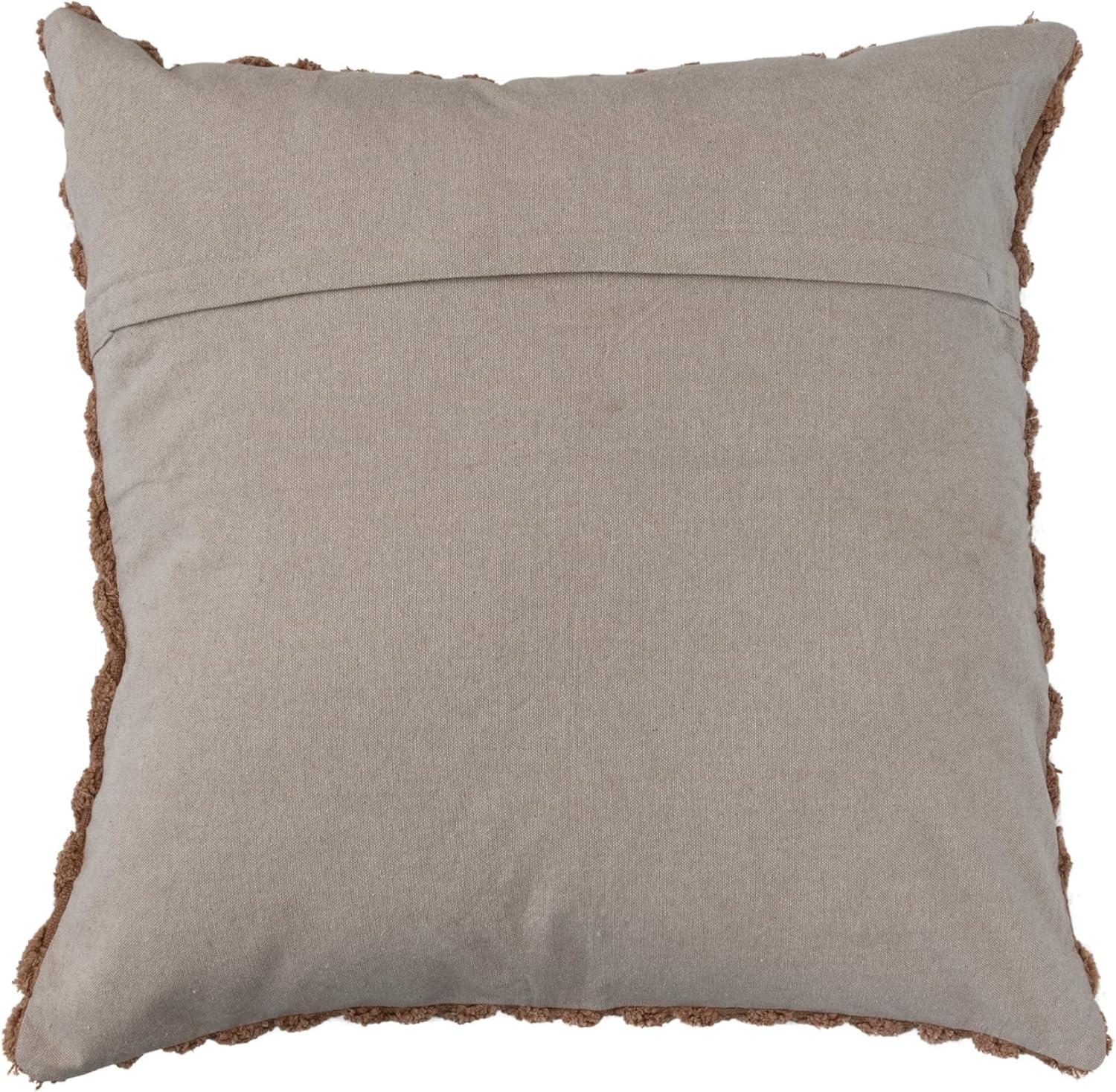 Bloomingville Cotton Throw Pillow with Tufted Diamond Pattern, Brown