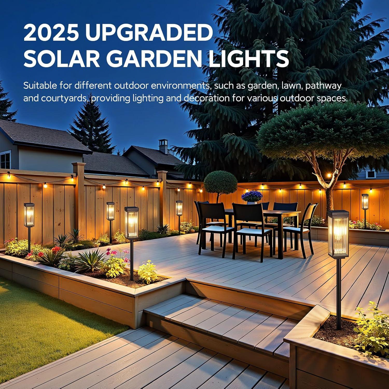 ELECLINK Solar Pathway Lights Outdoor, 2 Pack Upgraded Solar Lights Outdoor Waterproof, Bright Up to 15 Hrs Auto On/Off Garden Light for Yard Patio Lawn Path Walkway Driveway Outside Decor KEF16