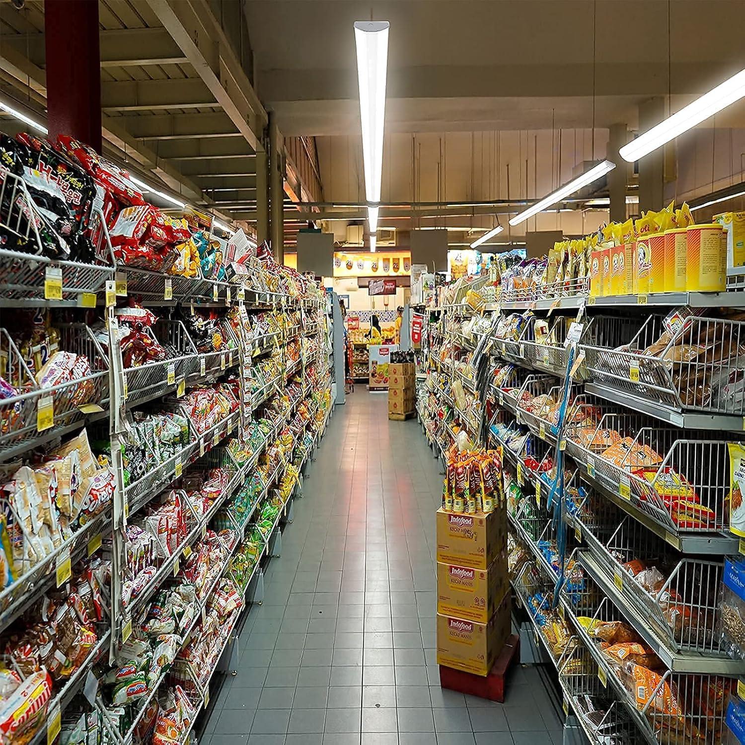 ANTLUX 110W 8FT LED Wraparound Ultra Slim Strip Lights, 12600LM, 5000K, 8 Foot LED Garage Shop Lights, Flush Mount Warehouse Office Ceiling Lighting Fixture, Fluorescent Tube Replacement, 2 Pack