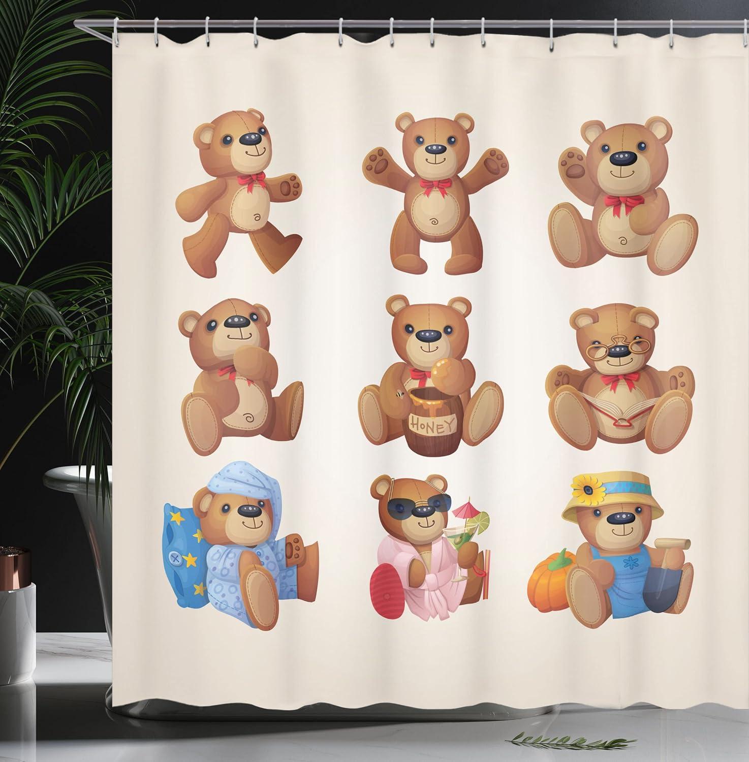 Ambesonne Shower Curtain with Hooks Included