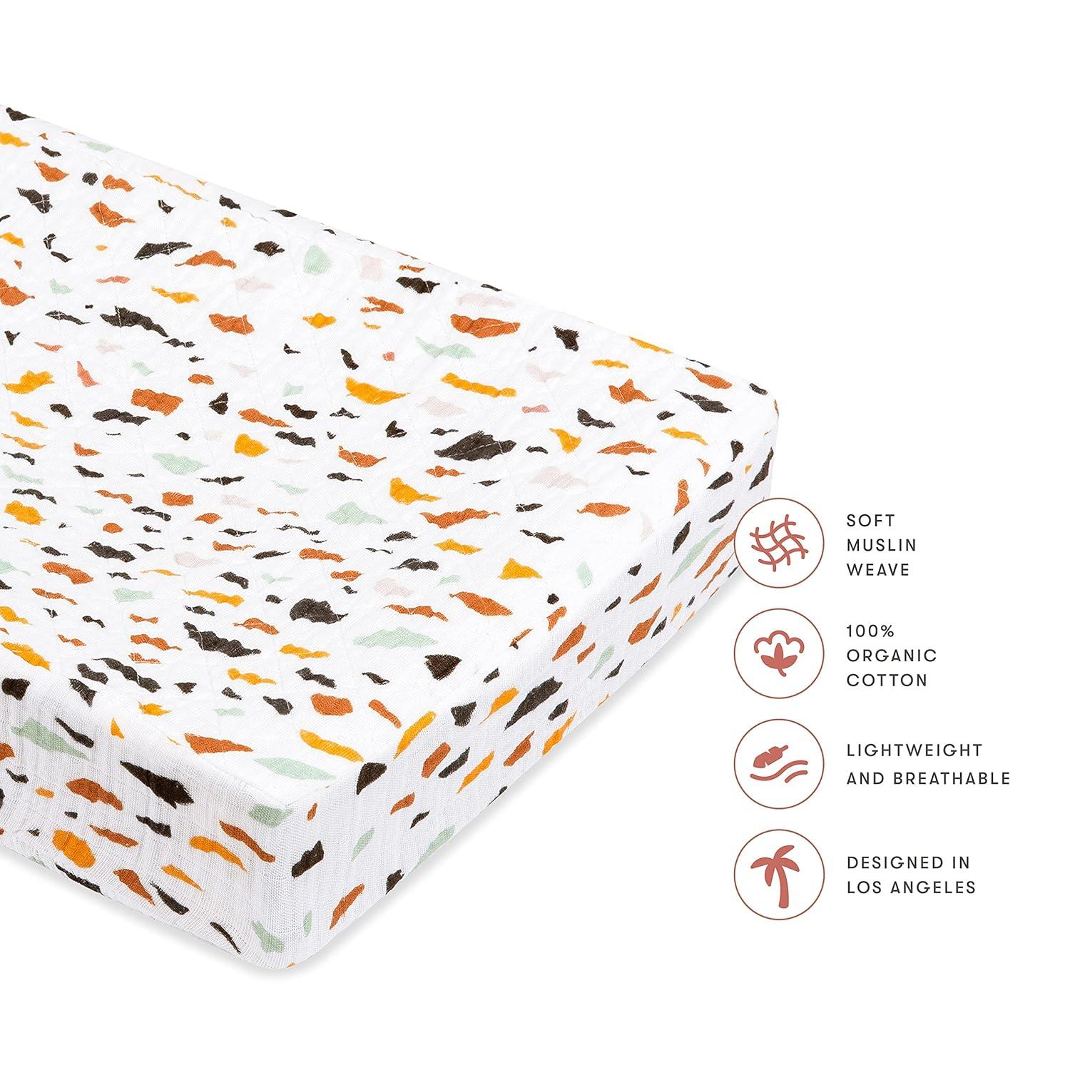 babyletto Terrazzo Quilted Muslin Changing Pad Cover
