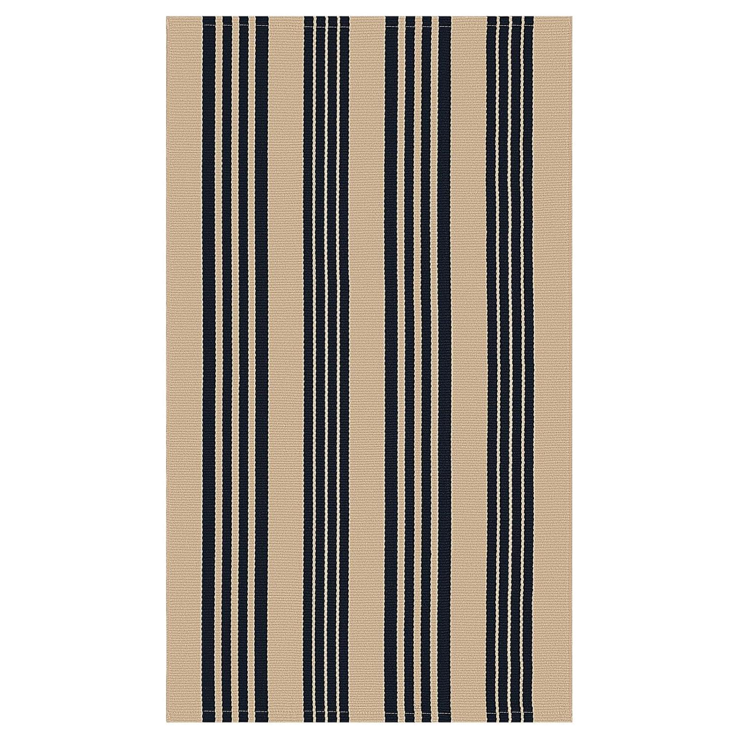 IOHOUZE Navy and White Striped Rug 2'x3' Front Door Rugs, Small Washable Area Rug for Front Porch, Spring Summer Doormats Outdoor Indoor, Cotton Rugs for Entryway Porch Entrance