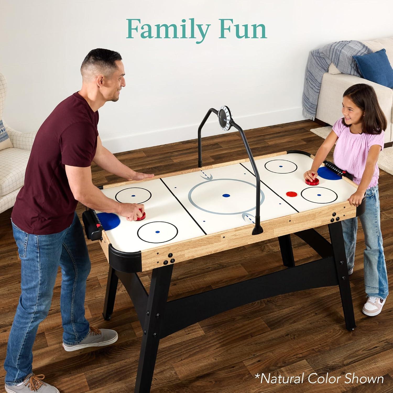 Best Choice Products 54in Air Hockey Game Table w/ LED Lights, Scoreboard, Powerful Motor - Gray