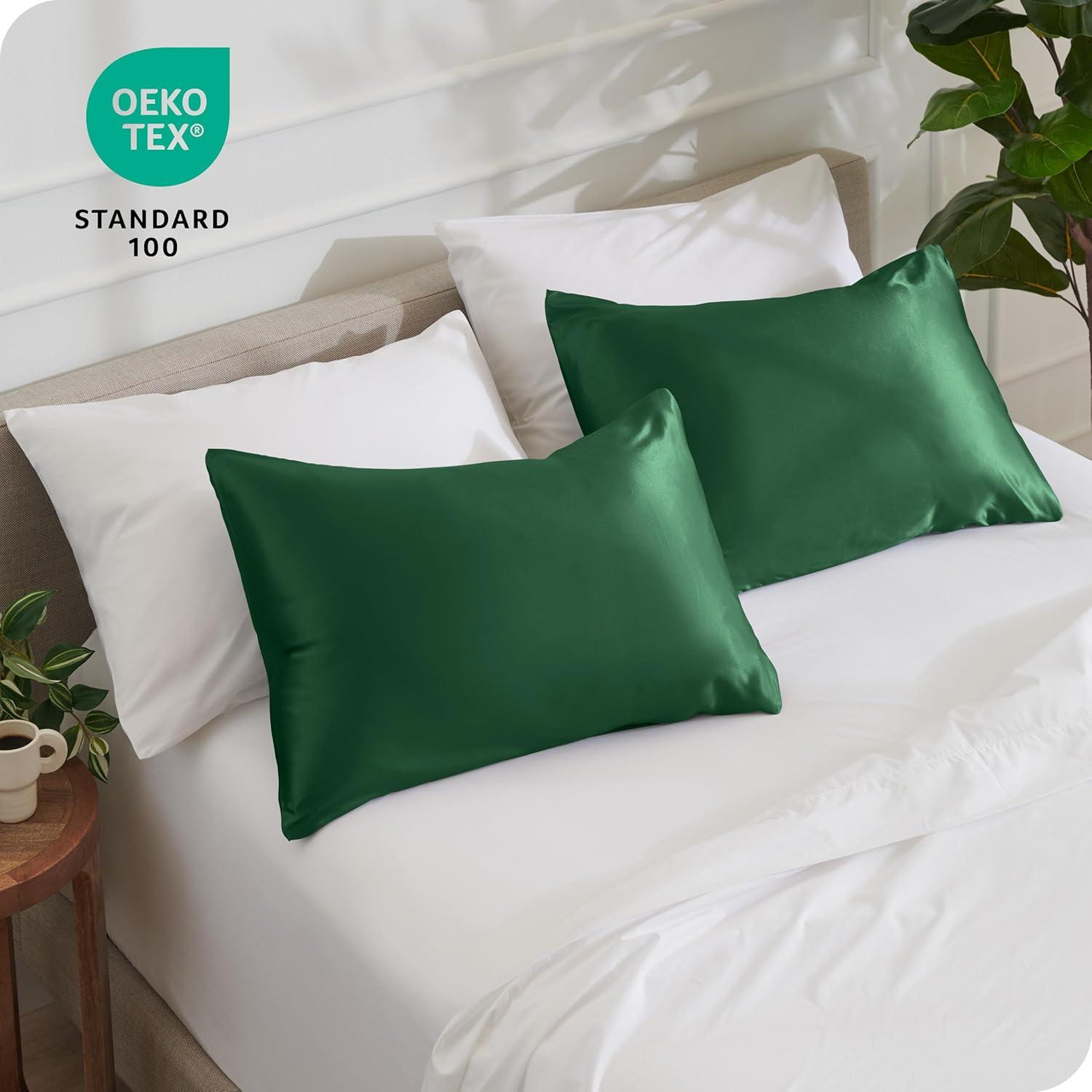 Bare Home Soft Poly Satin Pillowcase Set