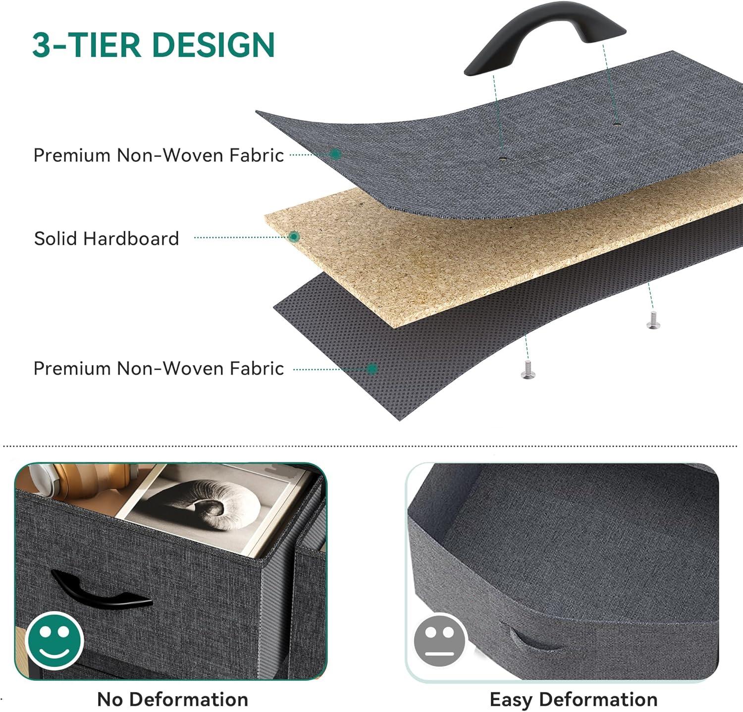 DWVO Dresser for Bedroom, Fabric Dresser with 8 Drawers, Tall Dresser, Chest of Drawers for Closet, Living Room