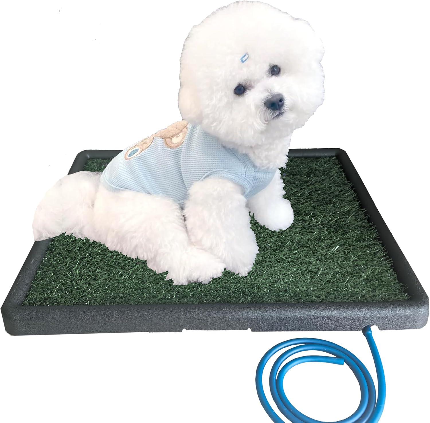 LOMANTOWN Fake Grass Dog Potty Pad Portable Dog Turf Trainer Grass with Tray, 30"x20"
