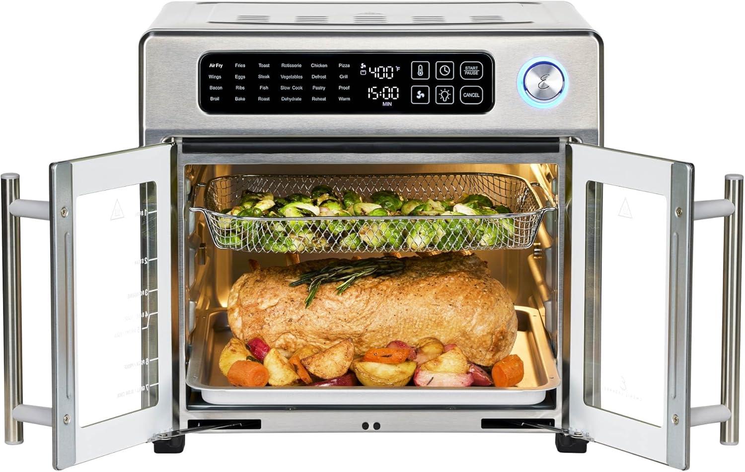 Emeril Lagasse Extra Large French Door Air Fryer Toaster Oven Combo, 25 Cooking Functions and Digital Controls, 7 Accessories Included, Stainless Steel Finish, 26QT Capacity & Reviews | Wayfair