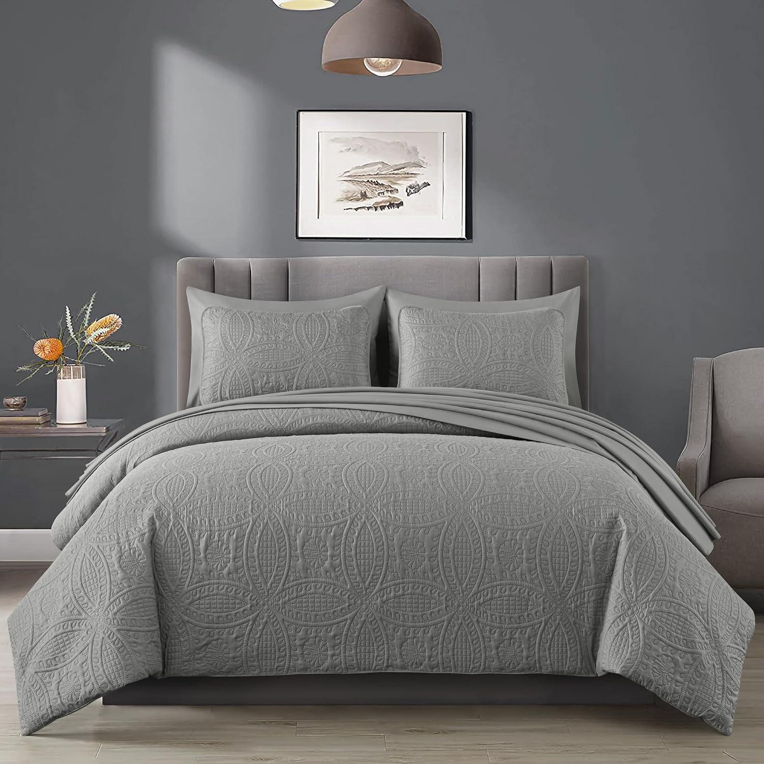 Chezmoi Collection Liam Microfiber 7 Piece Bed in a Bag Comforter Set