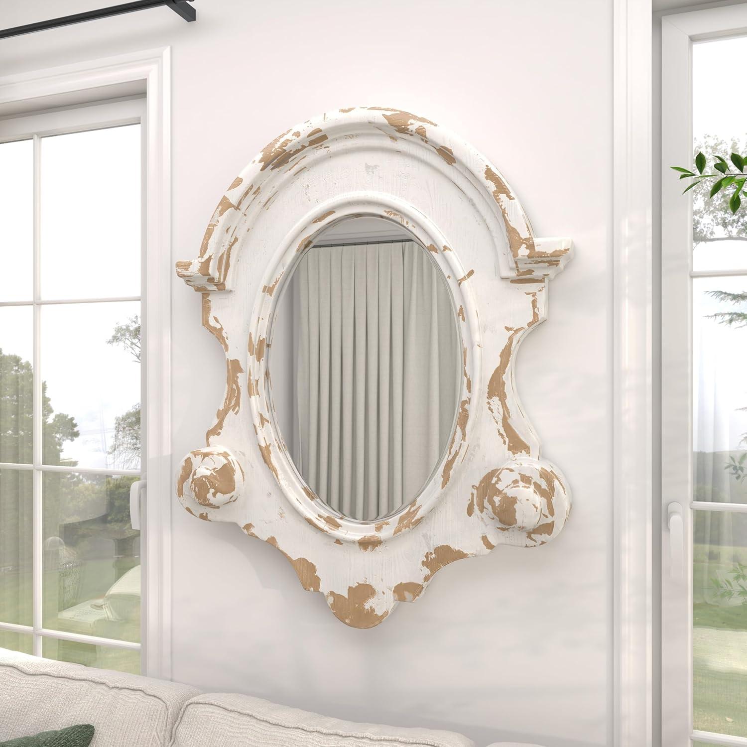 Halma Solid Wood Arch Wall Mirror