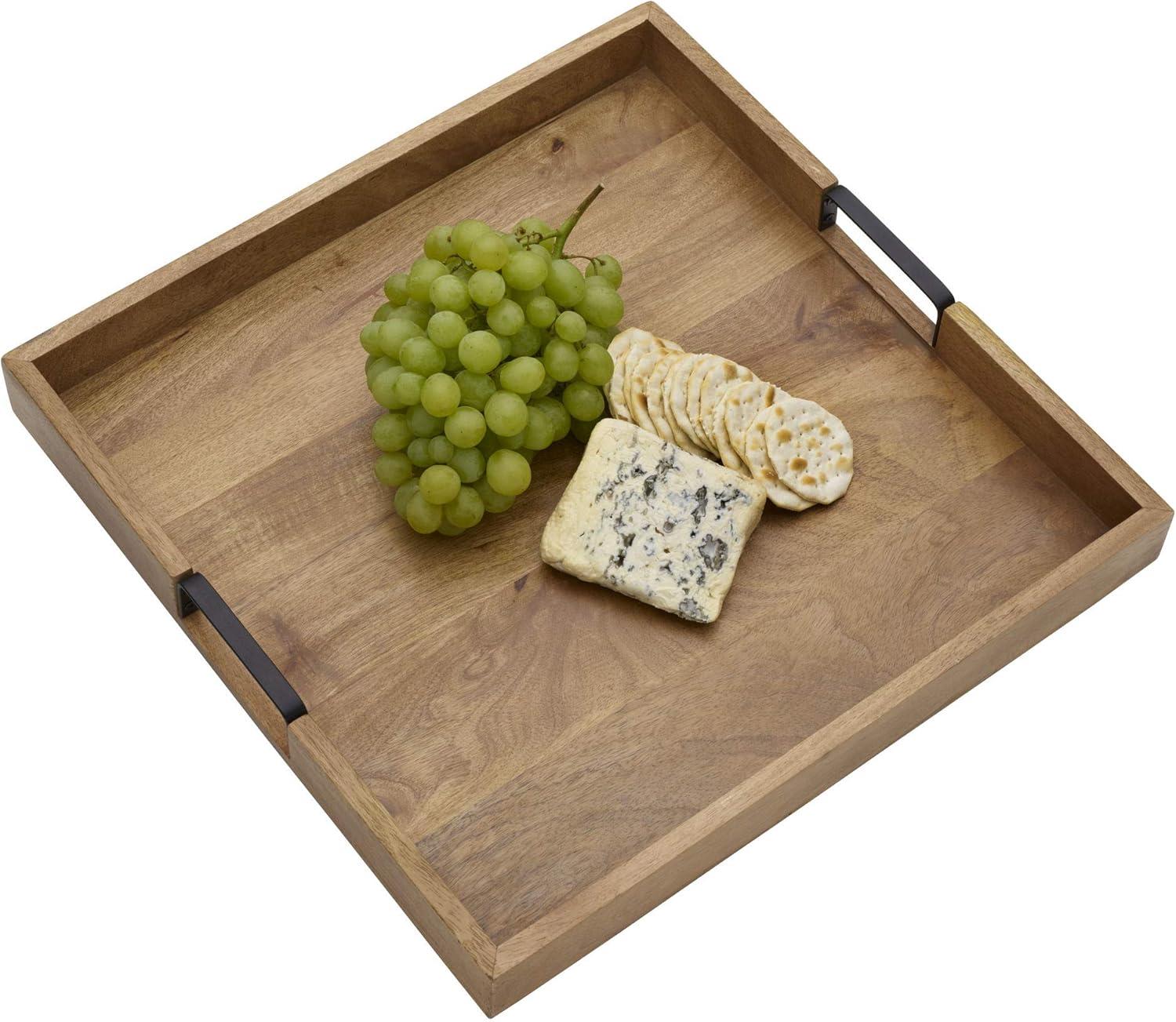 Gourmet Basics by Mikasa Lazy Susan Serving Tray, 18-Inch, Mango Square