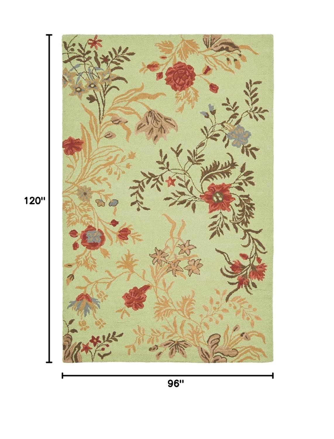 SAFAVIEH Blossom Kelly Floral Flower Wool Area Rug, Light Green/Multi, 8' x 10'