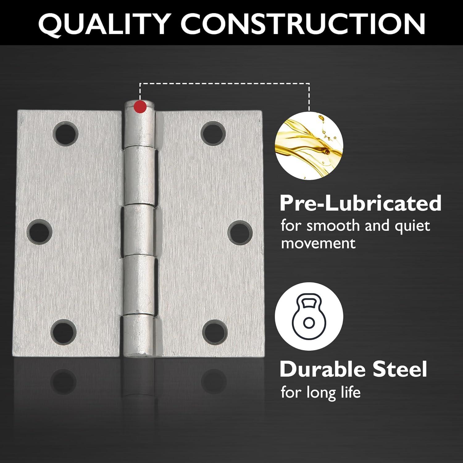 Design House 3.5" H x 3.5" W Butt Bearing Door Hinges (Set of 3)