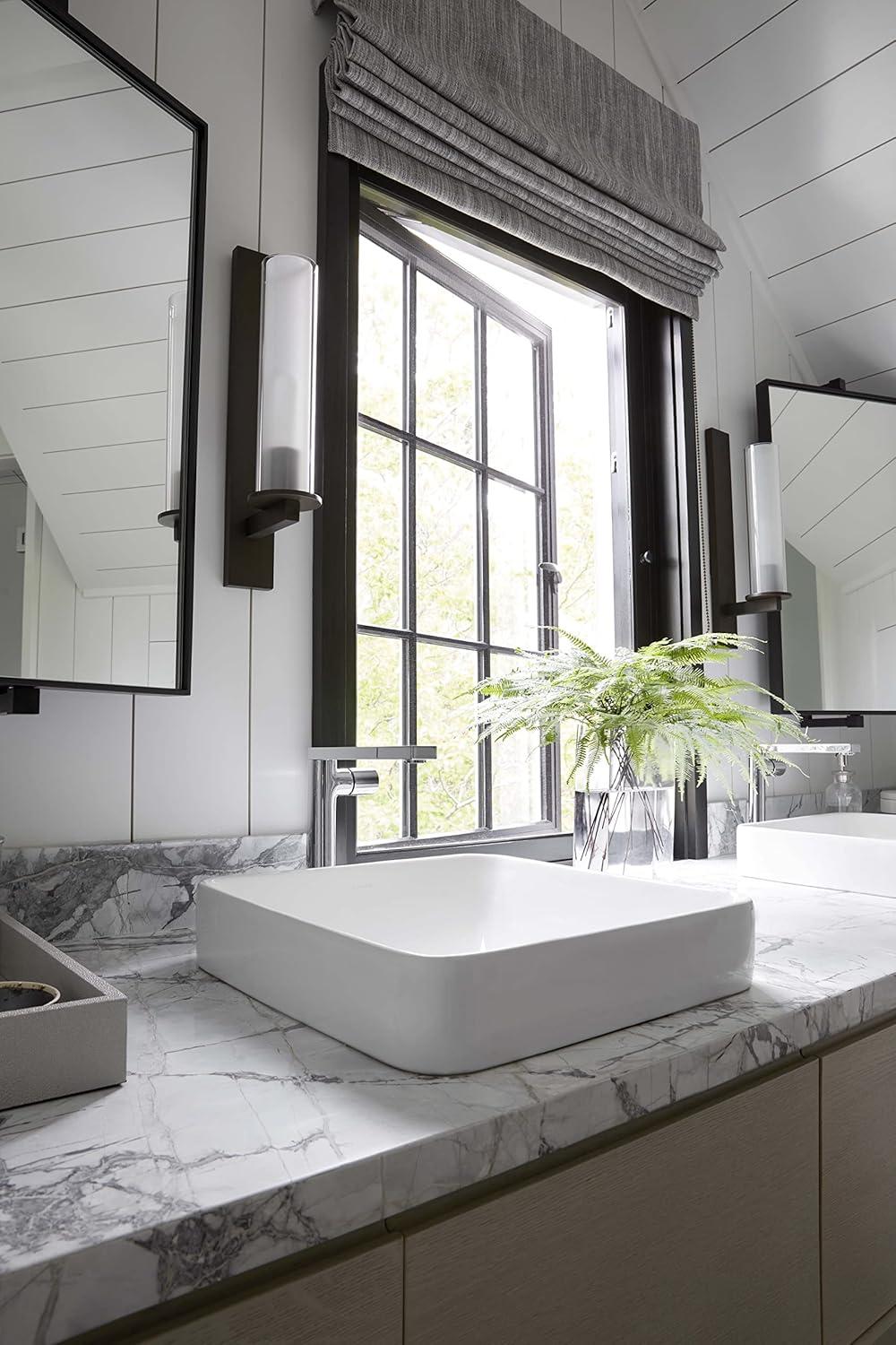 Vox Square White Porcelain Above Counter Bathroom Sink