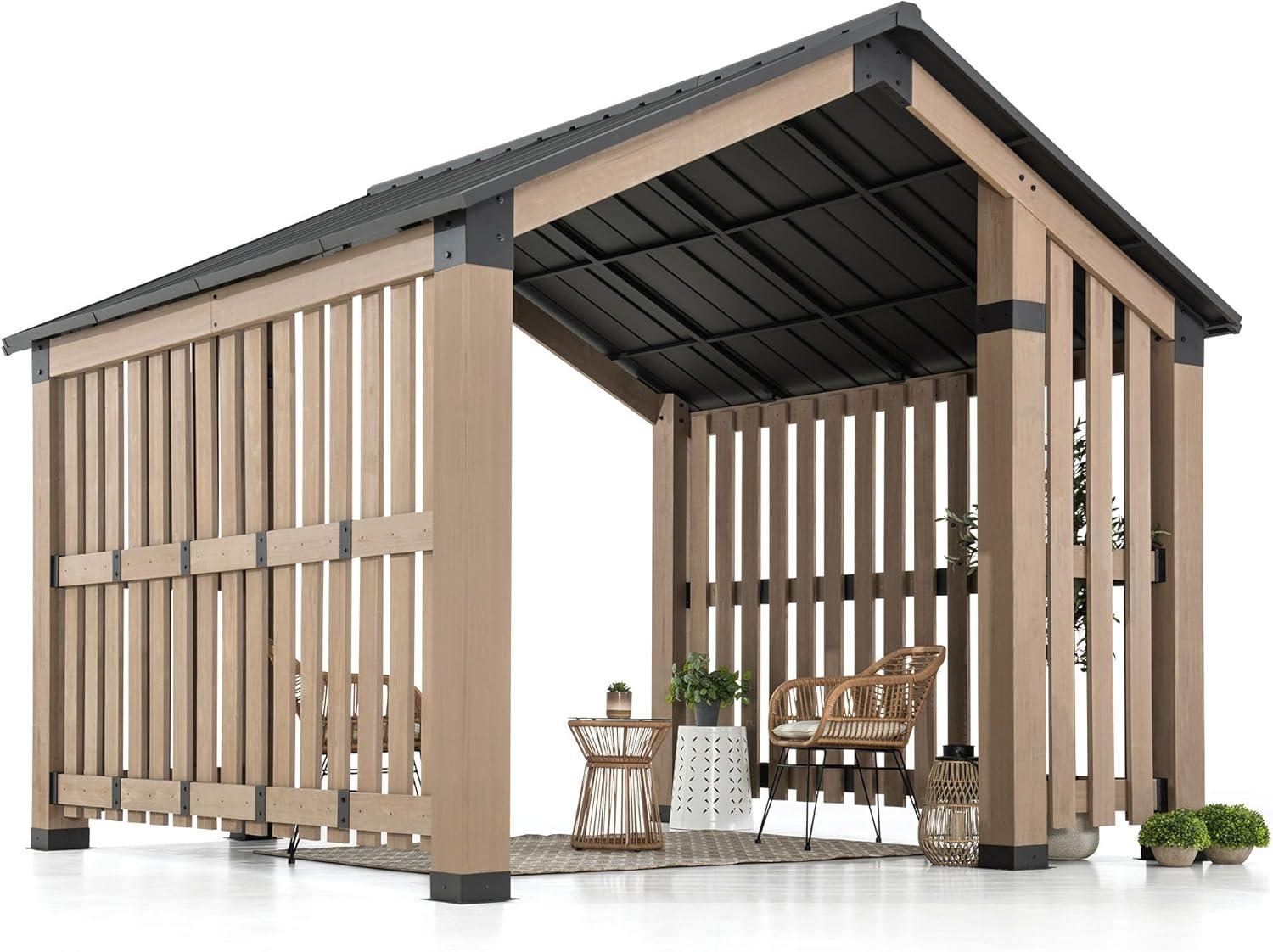 Sienna 11 ft. Cedar Wood and Steel Hot Tub Gazebo