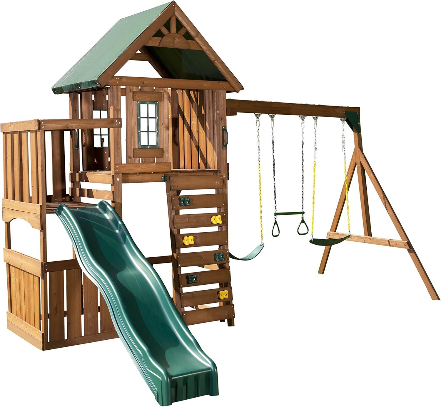 Elkhorn Wooden Play Swing Set