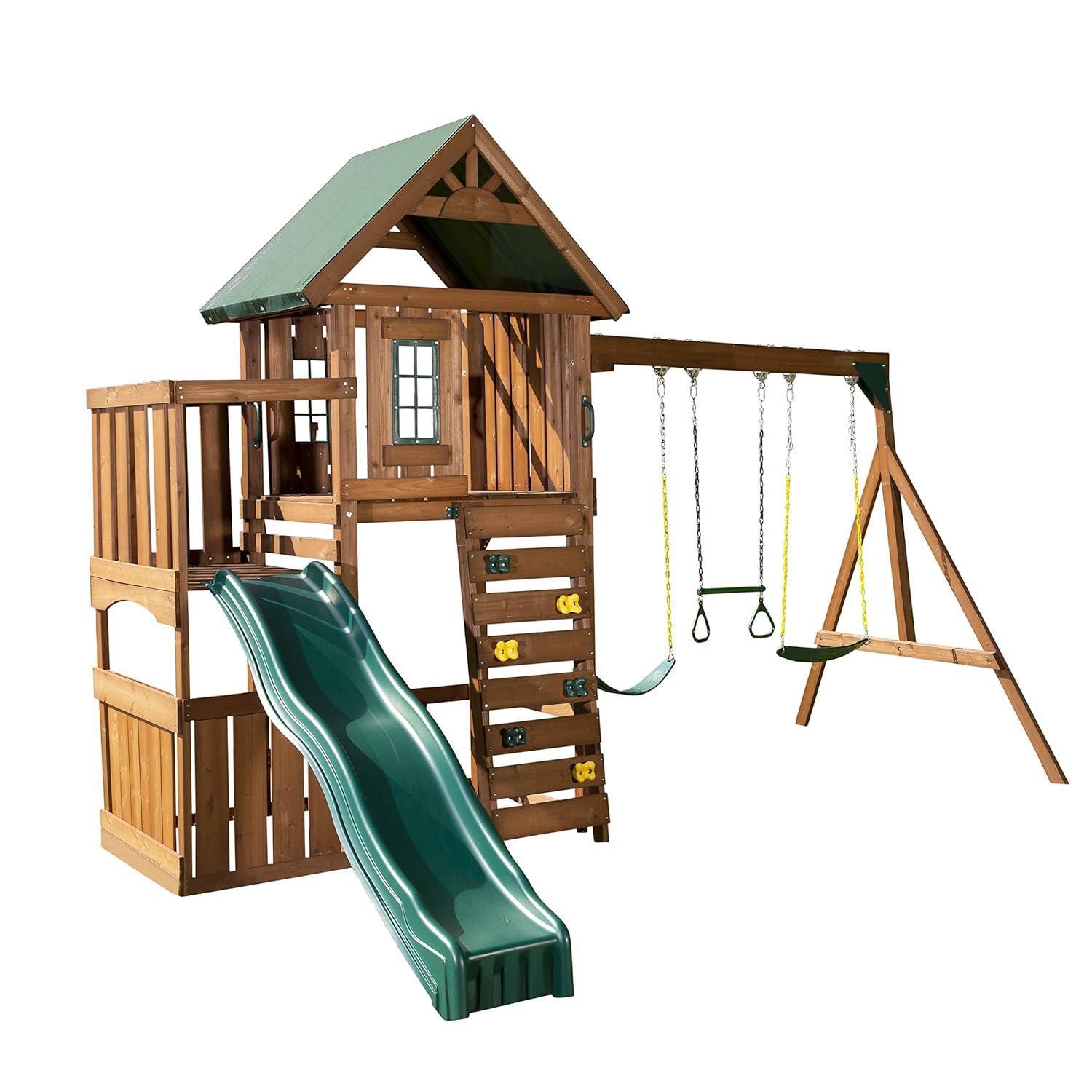 Elkhorn Wooden Play Swing Set