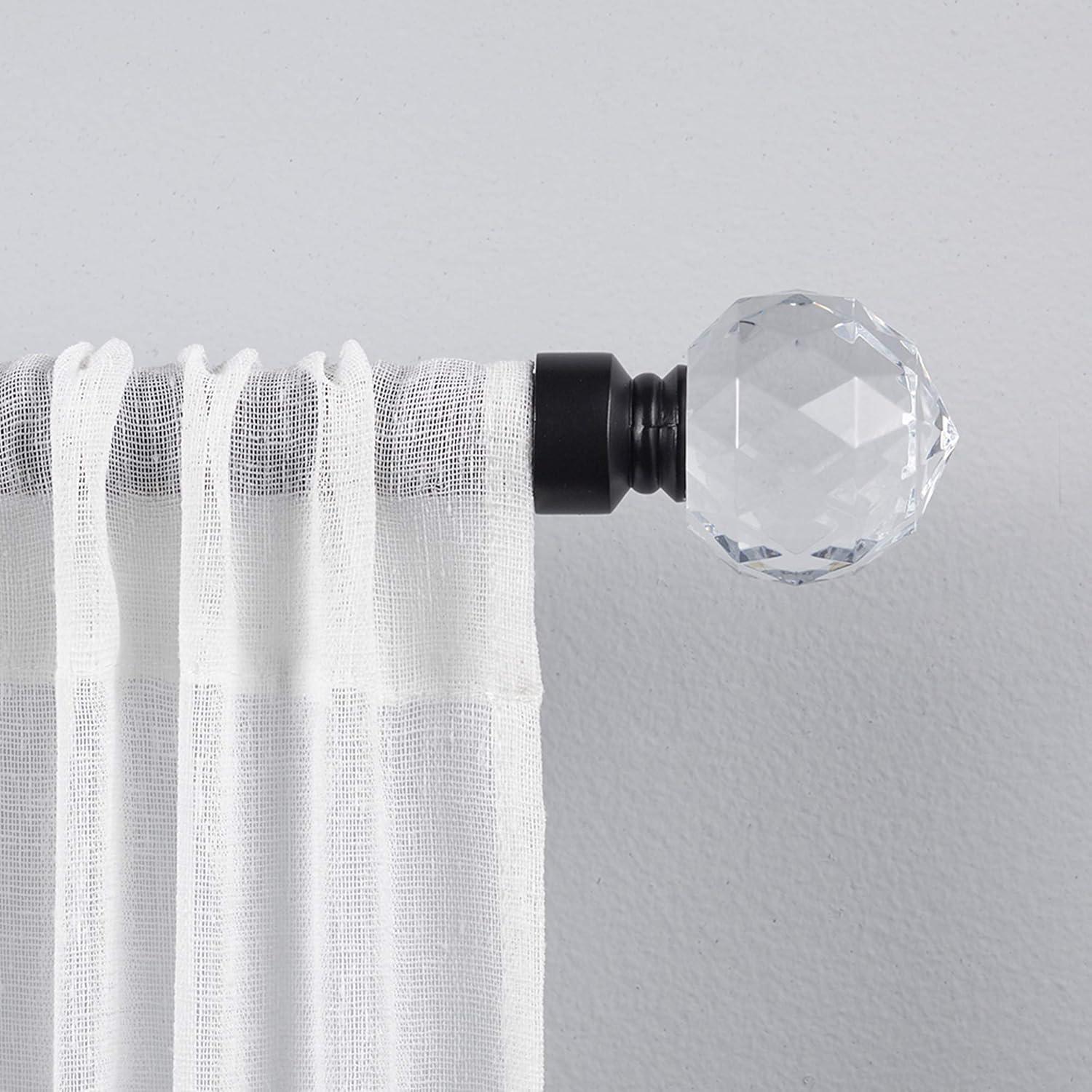 Exclusive Home Crystal Ball 1" Curtain Rod and Coordinating Finial Set