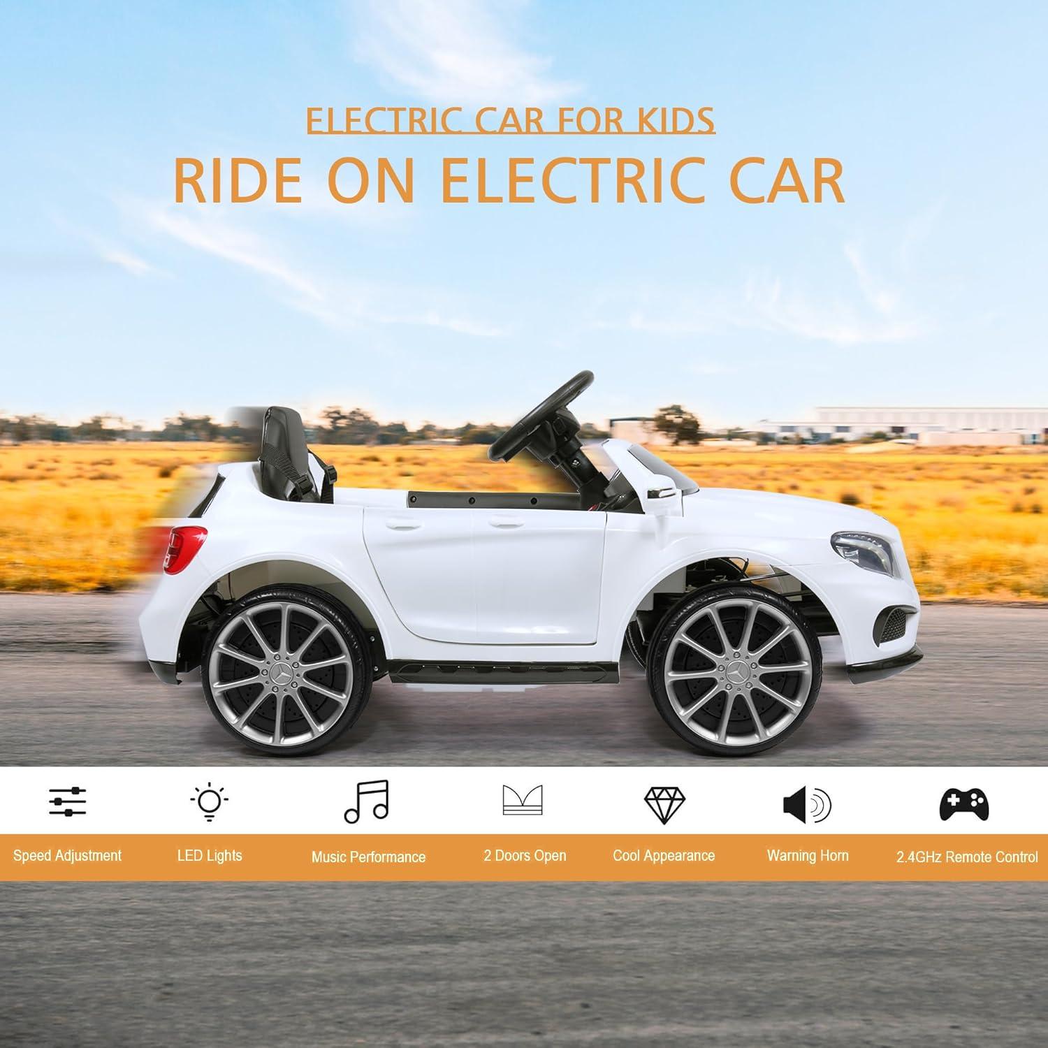 White 6-Volt Mercedes Benz Kids Ride-On Car with Remote Control