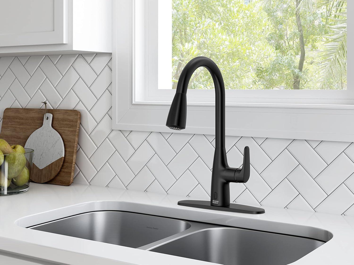 Matte Black Touchless High-Arc Pull-Down Kitchen Faucet