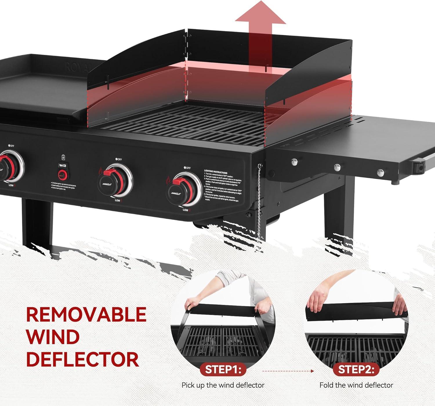 Royal Gourmet 4-Burner Liquid Propane Gas Grill Combo Griddle with Extra Grilling Gear