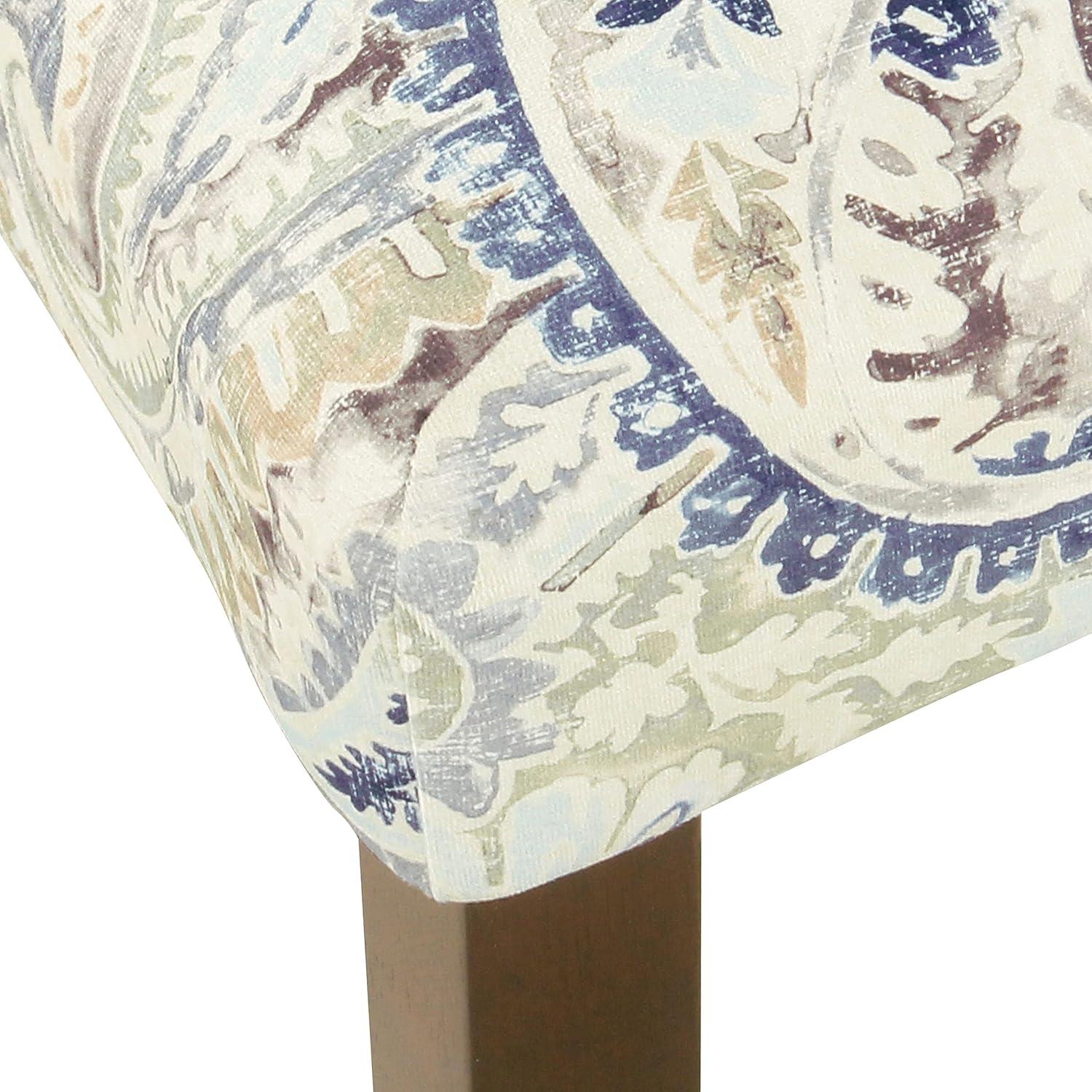 Set of 2 Parson Dining Chair Blue Velvet Paisley Print - HomePop: Upholstered, Foam-Filled, Hardwood Frame