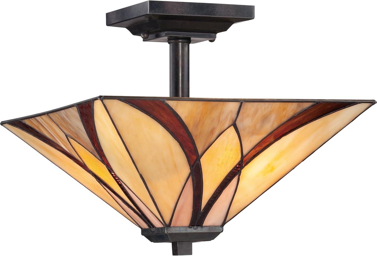 Quoizel Lighting Asheville 2 - Light Semi-Flush Mount in  Valiant Bronze