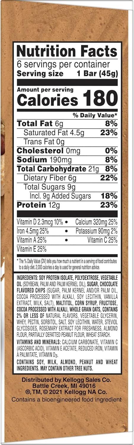 Special K Bar Protein Meal Bars, Chocolatey Chip Cookie Dough, 6 Count