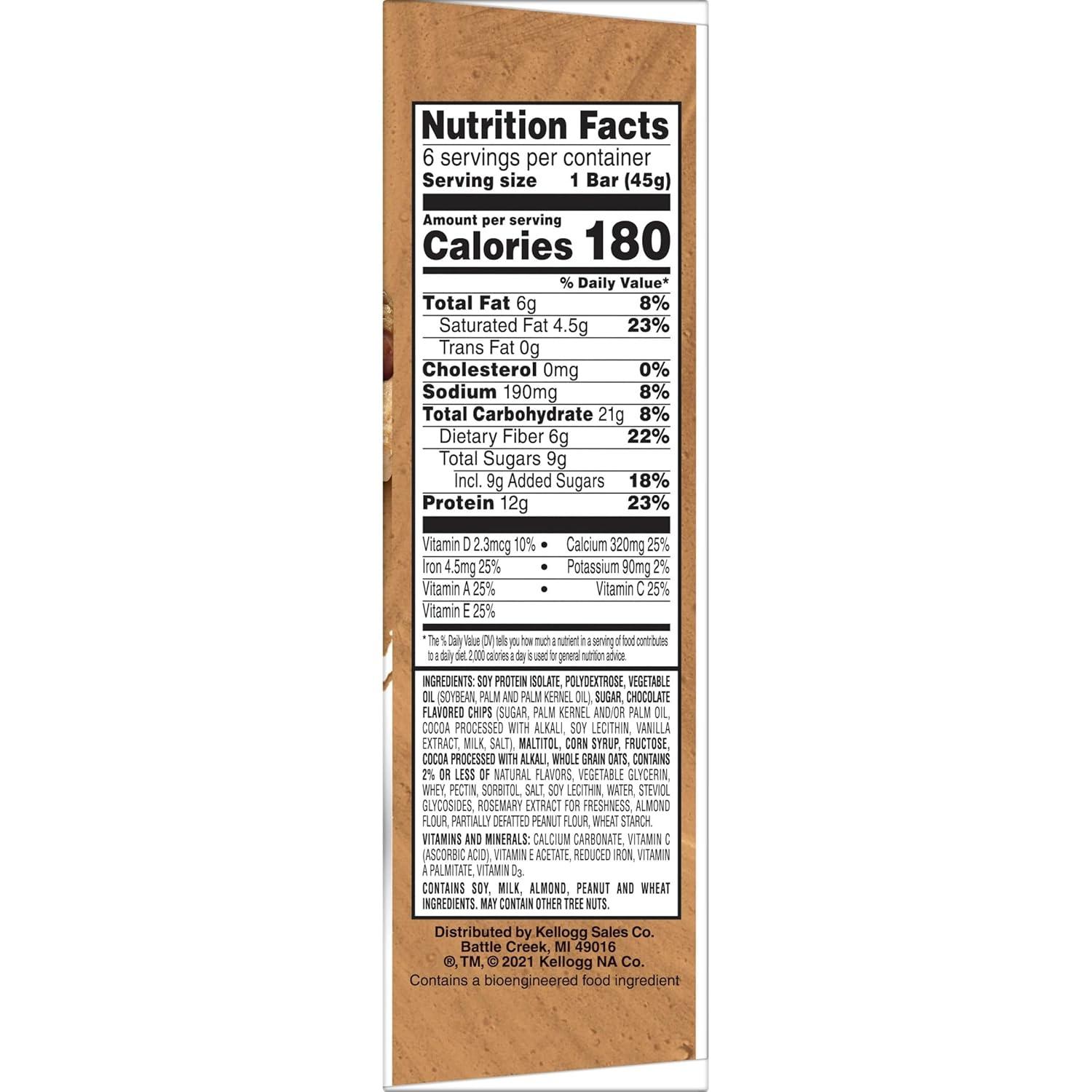 Special K Bar Protein Meal Bars, Chocolatey Chip Cookie Dough, 6 Count