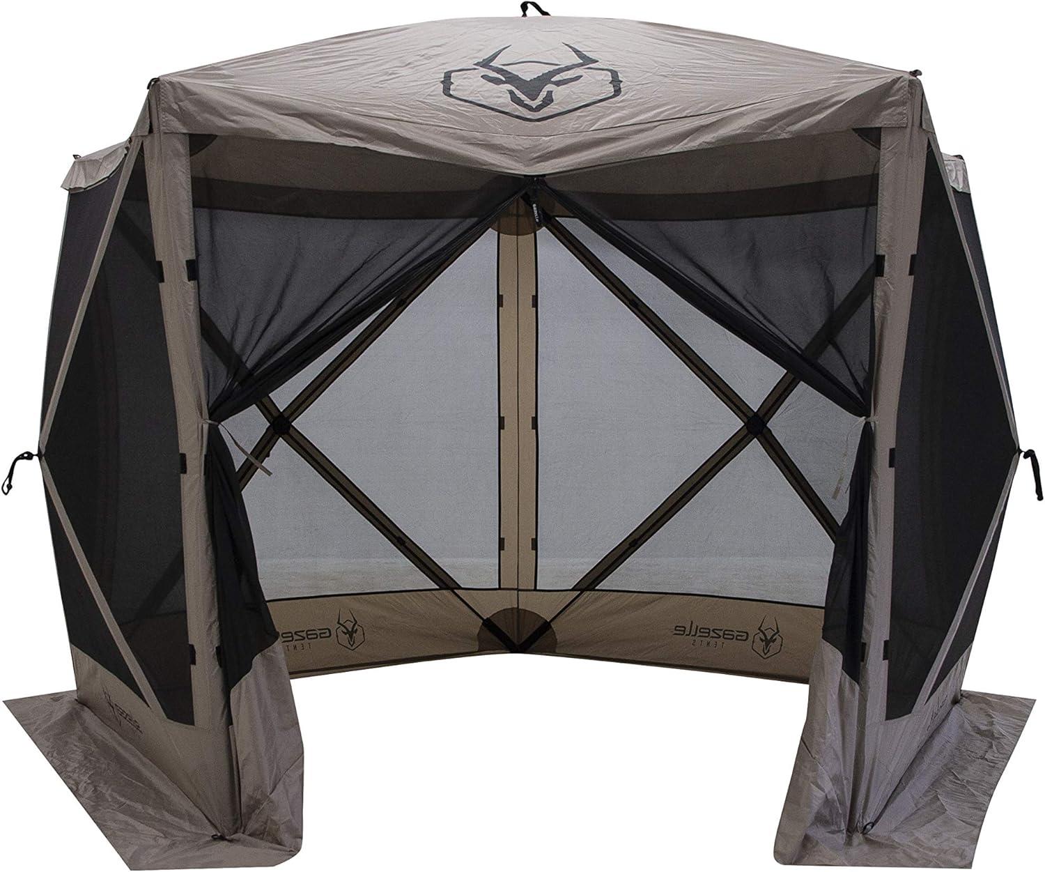 Desert Sand Portable 5-Sided Gazebo with Mesh Windows