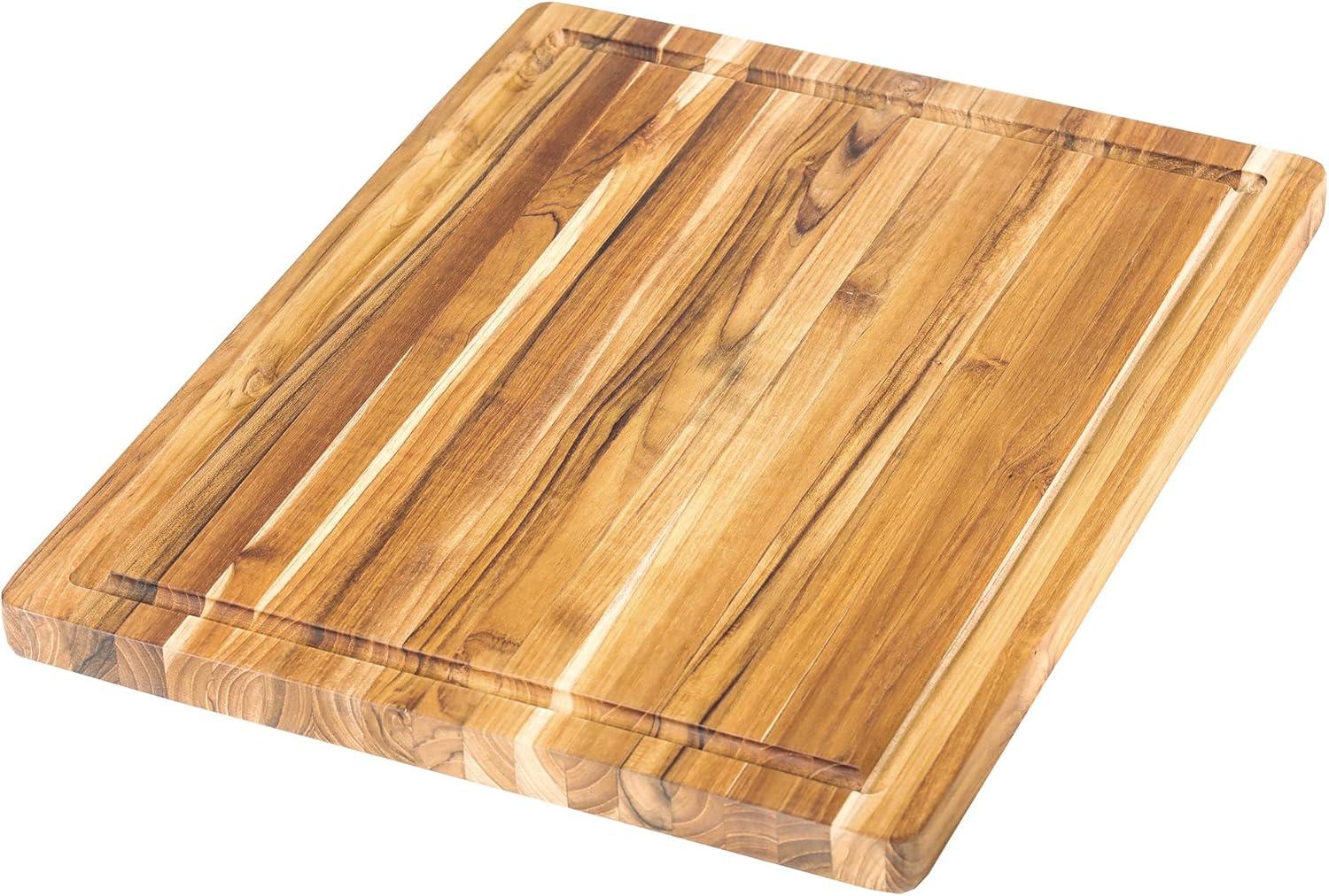 Teak Rectangular Cutting Board with Juice Groove