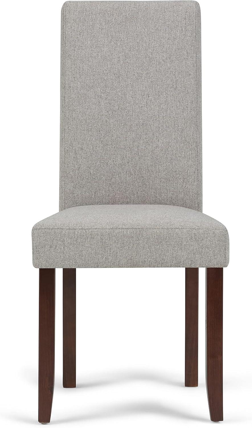 Cloud Grey Linen Upholstered Parsons Side Chair Set