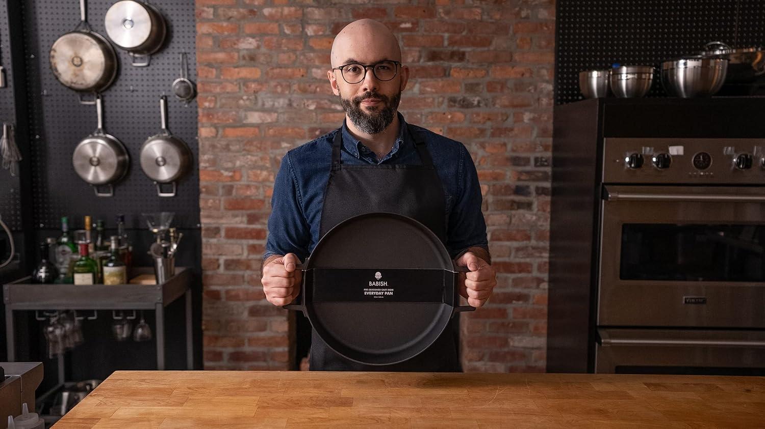 Babish 13-Inch Pre-Seasoned Cast Iron Everyday Pan