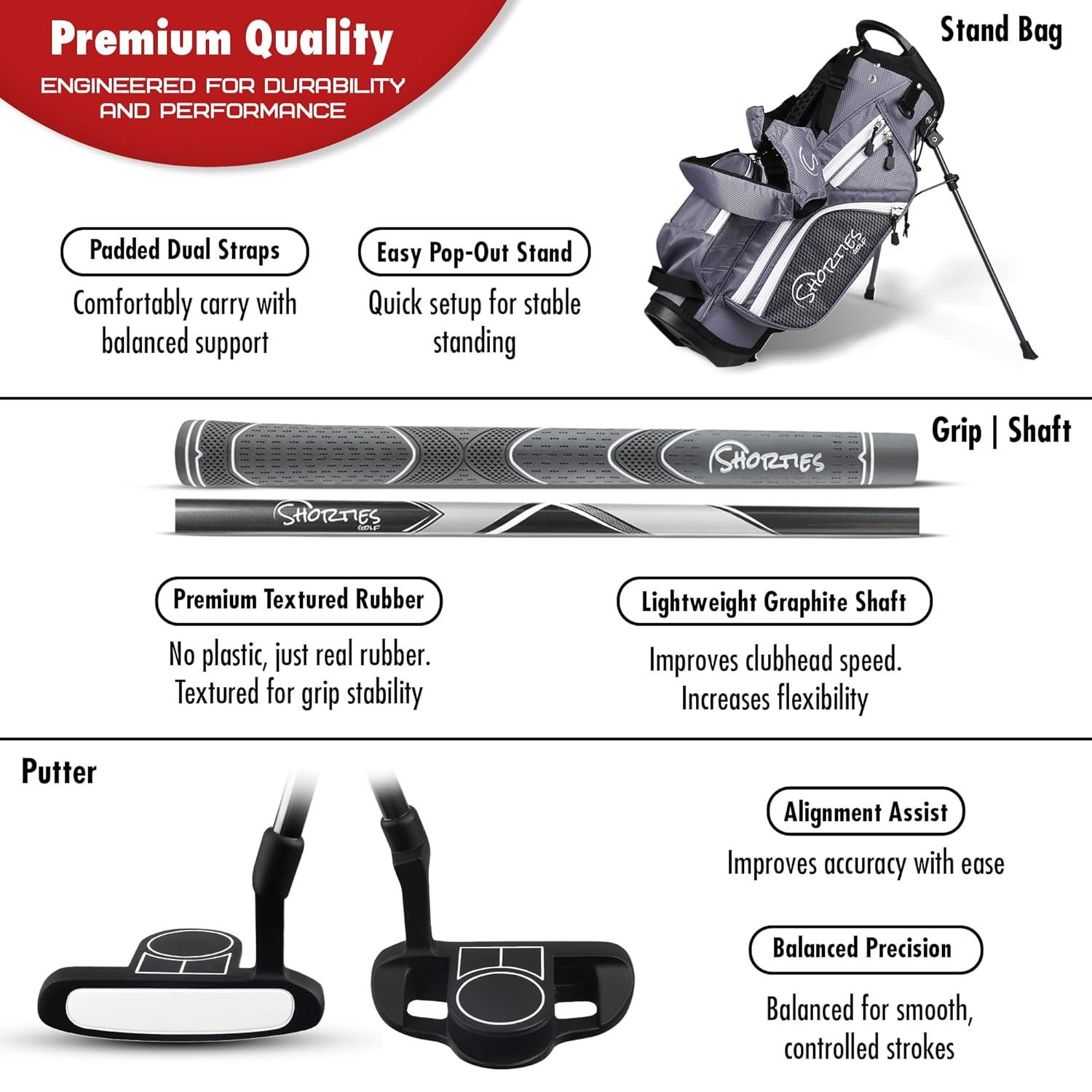 Shorties Golf Kid's Golf Club Set (Kids 34"-38" Tall) TINY Graphite - Left