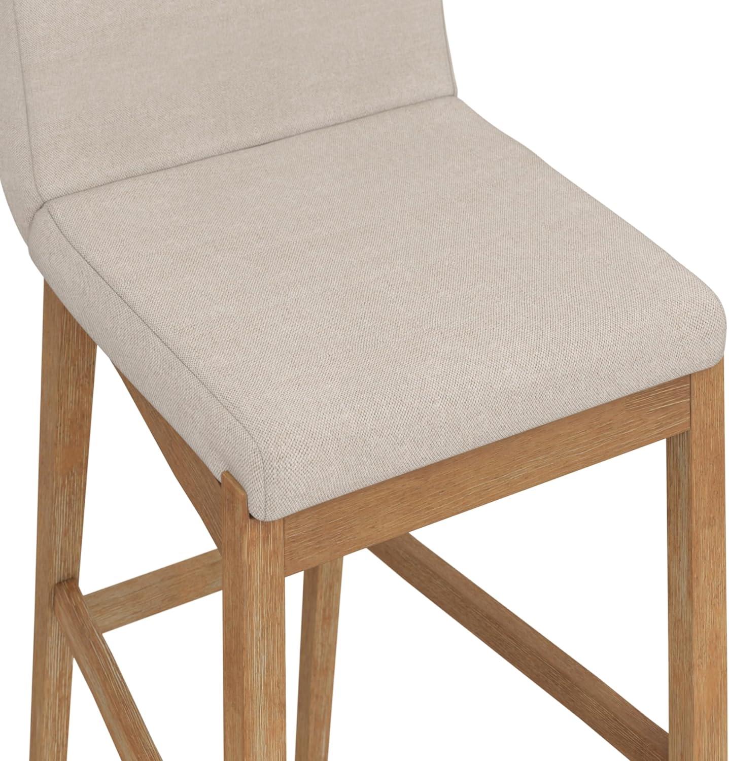 Nathan James Upholstered Wooden Stool
