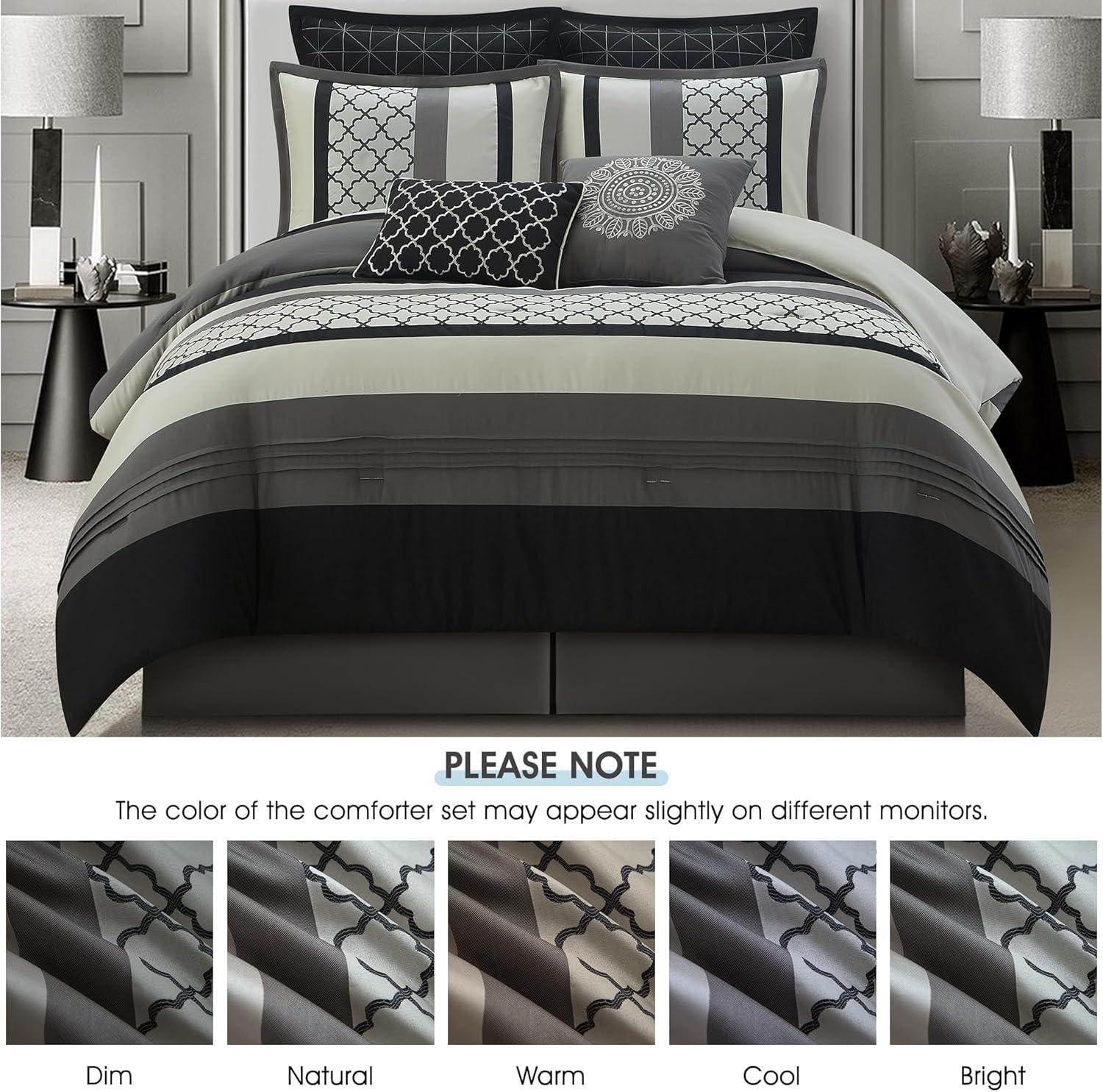 Nanshing America, Inc Avalon Microfiber Modern & Contemporary 8 Piece Comforter Set