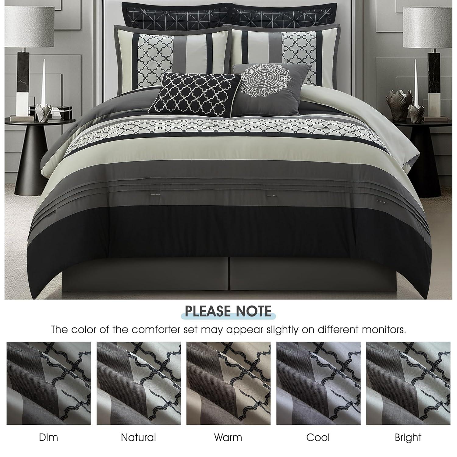 Nanshing America, Inc Avalon Microfiber Modern & Contemporary 8 Piece Comforter Set