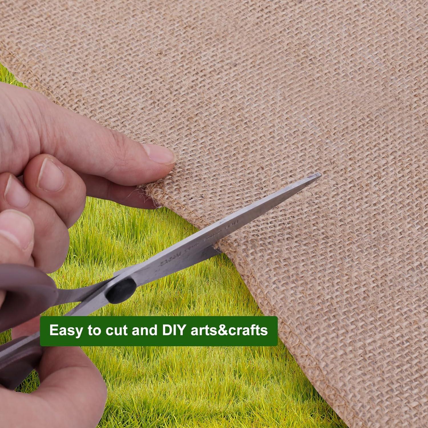 40 in. x 15 ft. Gardening Burlap Roll - Natural Burlap Fabric for Weed Barrier, Tree Wrap Burlap, Rustic Party Decor